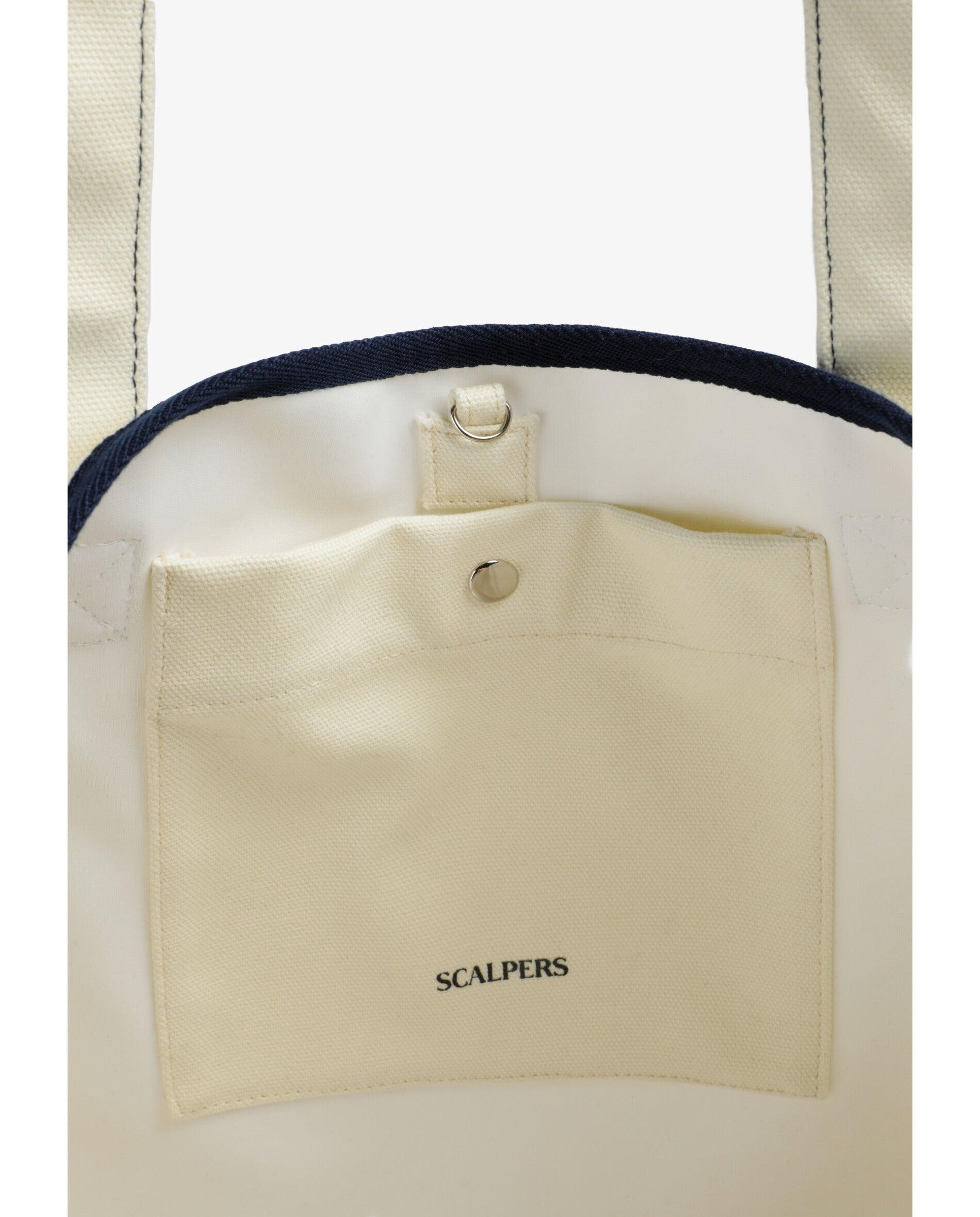 Mala a Tiracolo de Algodão com Detalhes em Contraste Branco-8
