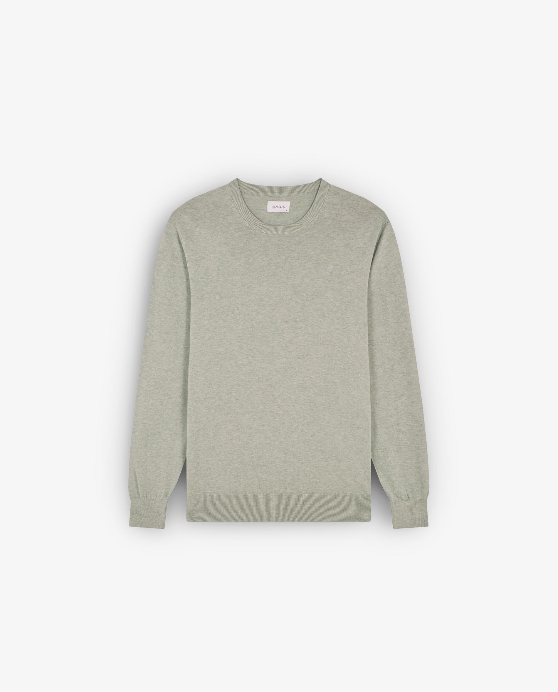 Camisola de Algodão Supima com Gola Redonda Verde-claro-5