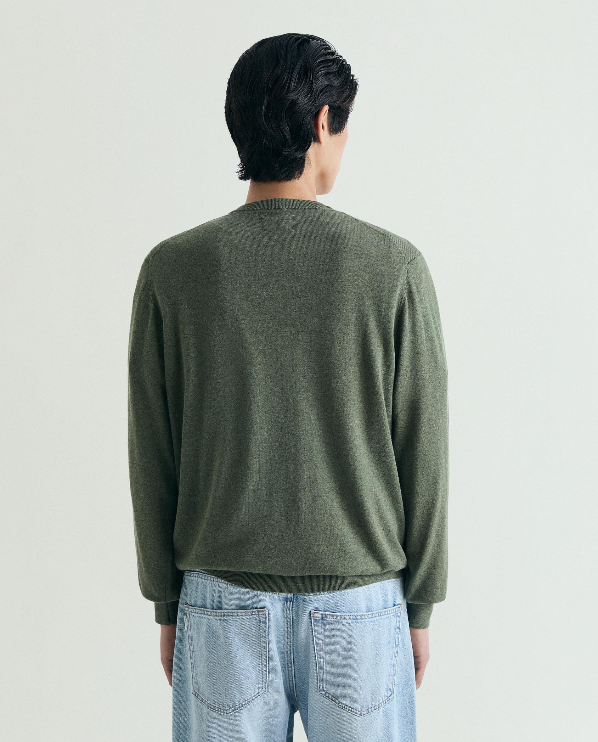 Camisola de Algodão Supima com Gola em V Verde-2