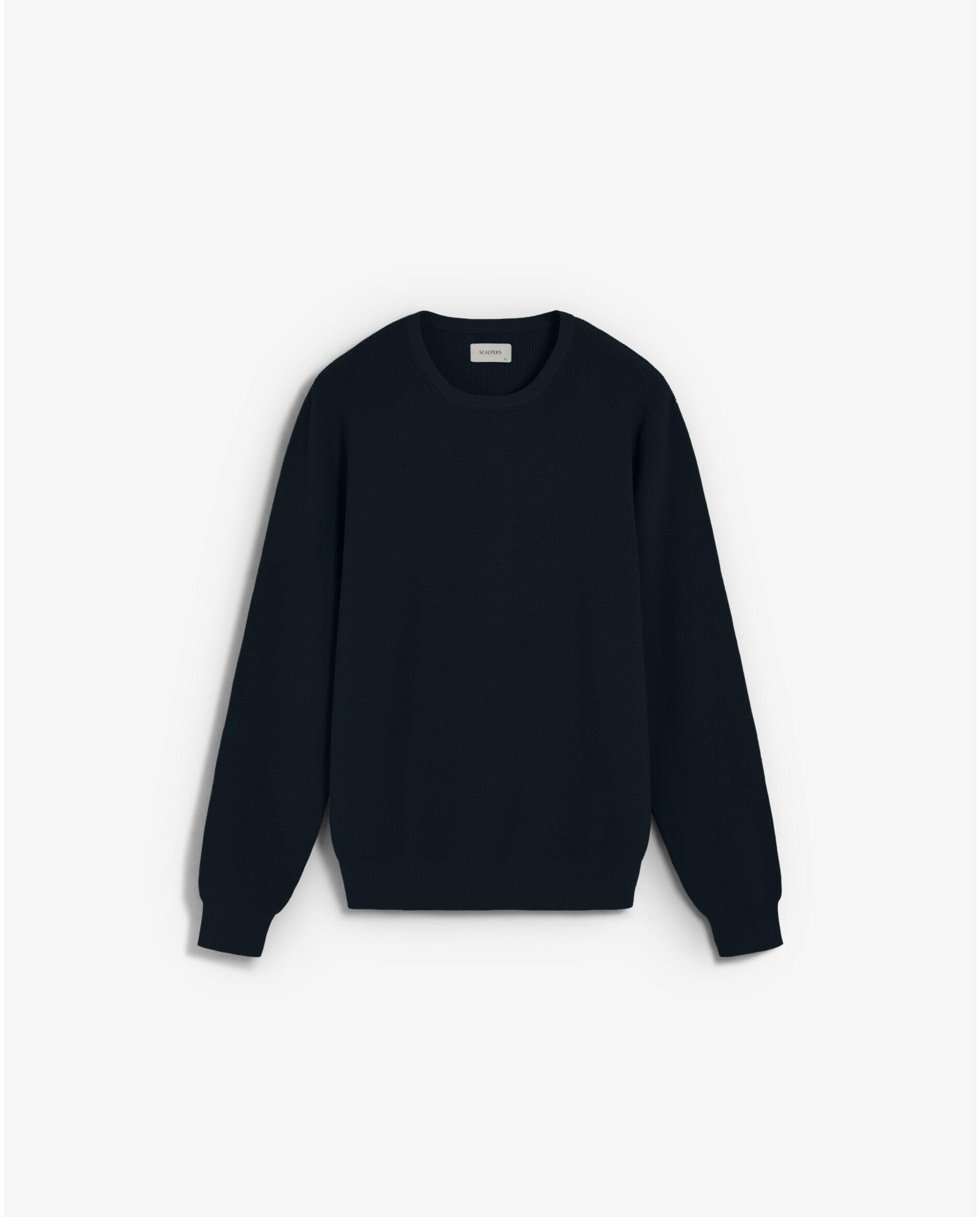 Camisola Regular com Gola Redonda Navy-5