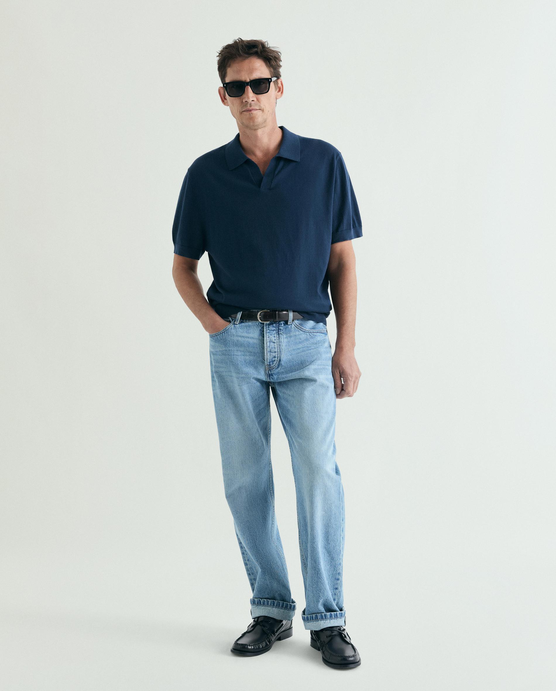 Polo de Manga Curta Regular Fit Navy-3
