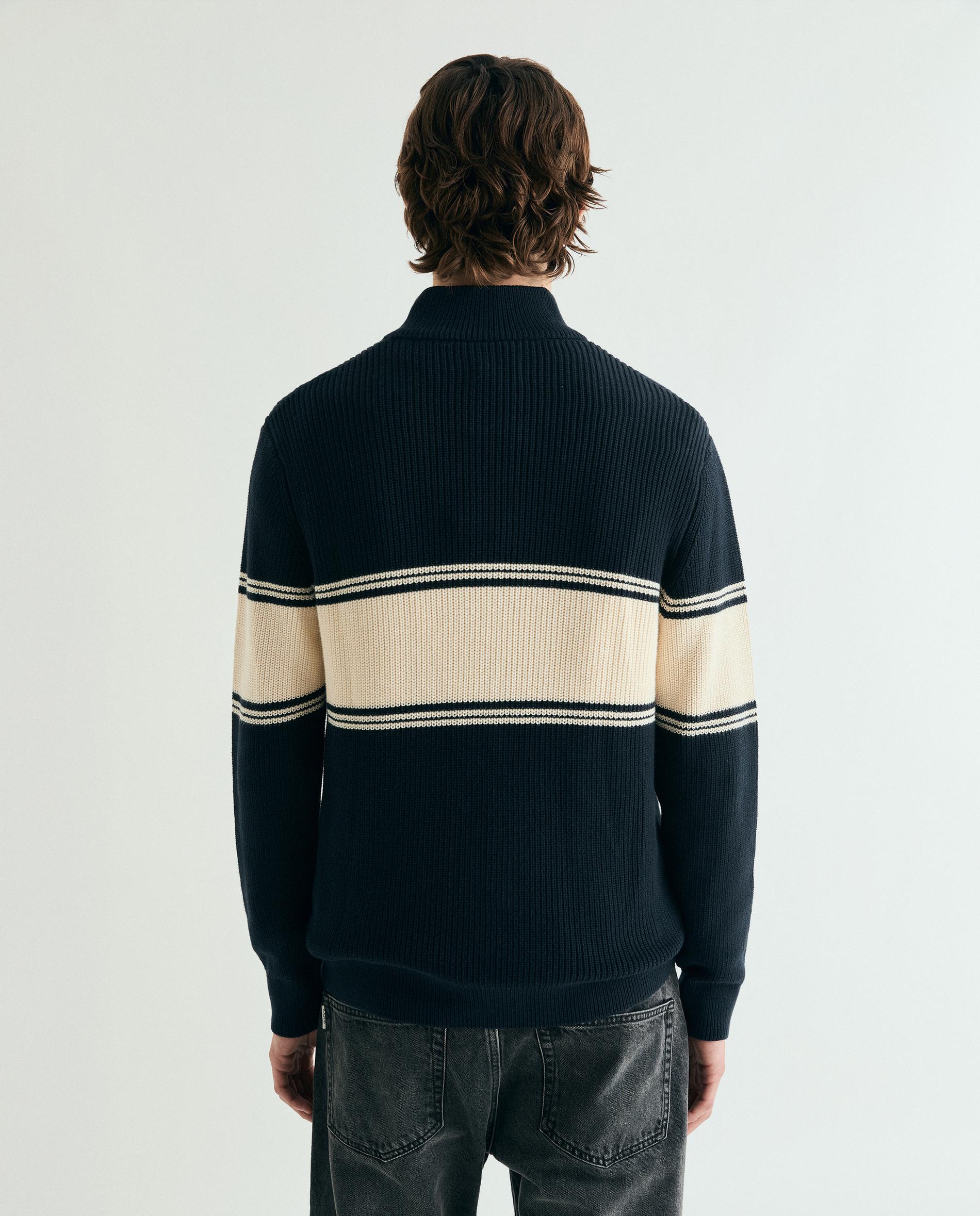 Camisola com Gola Subida e Meio Fecho Zip Navy-2
