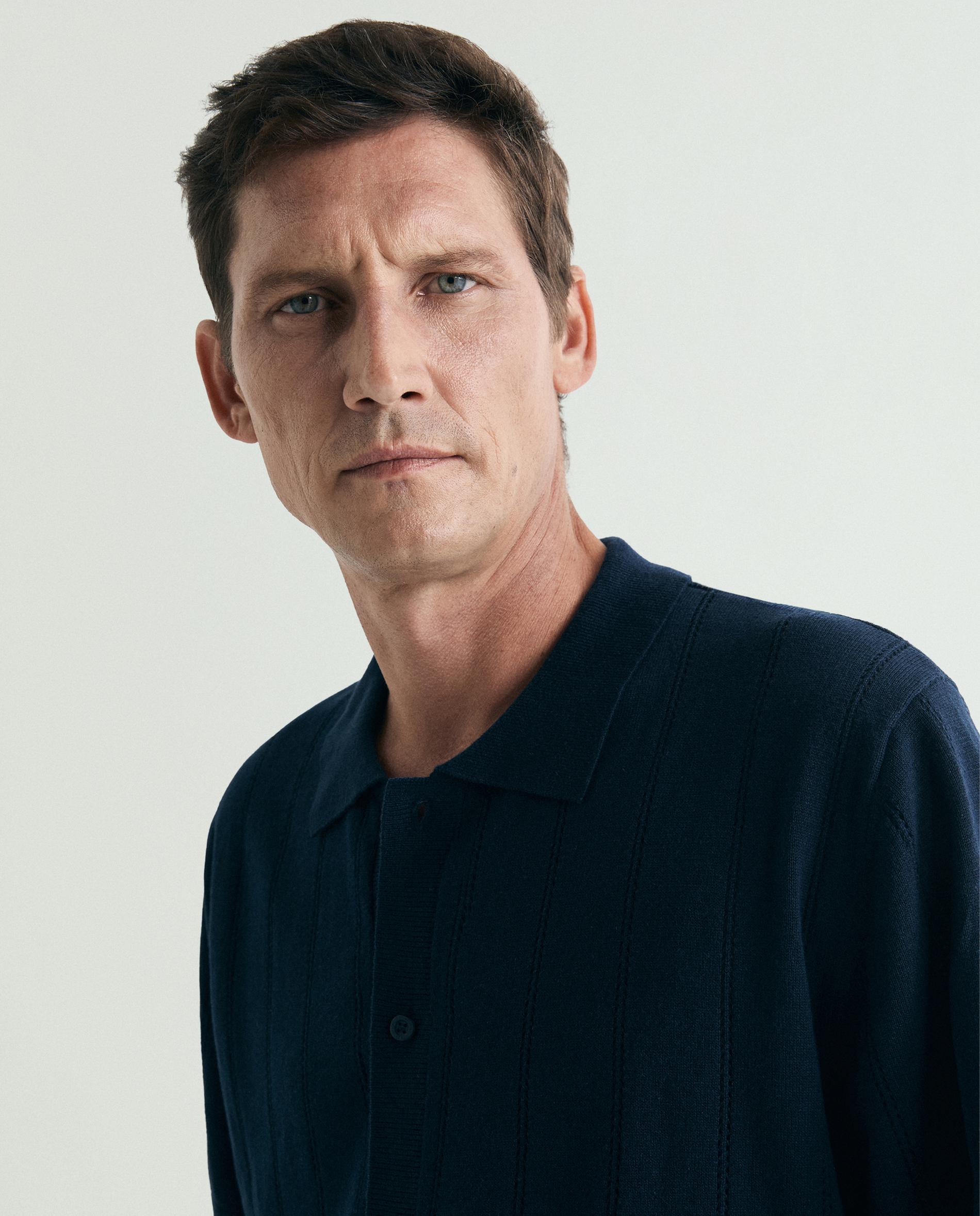 Polo de Manga Curta Regular Fit Navy-4