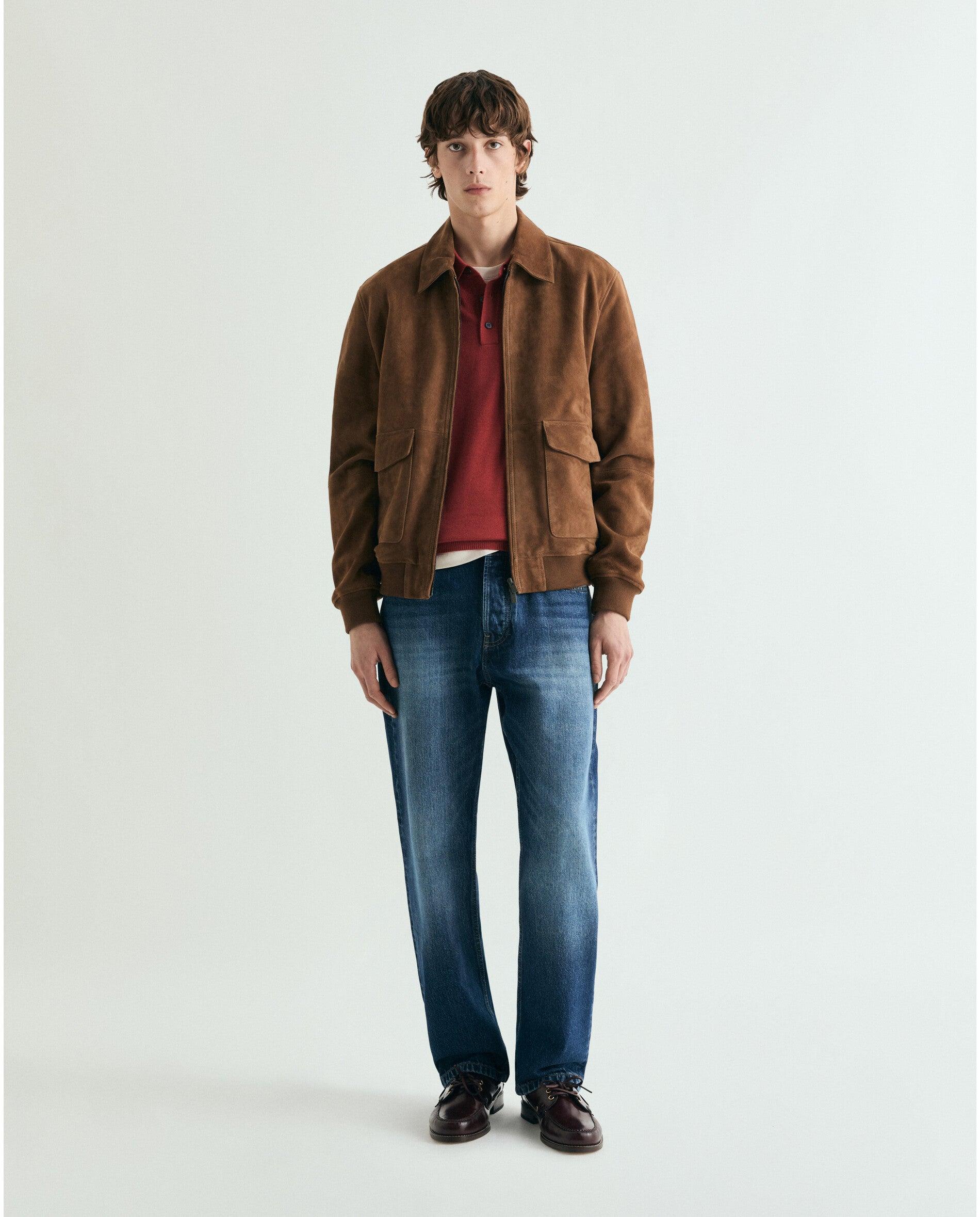 Camisola Regular com Gola Polo Vermelho-4