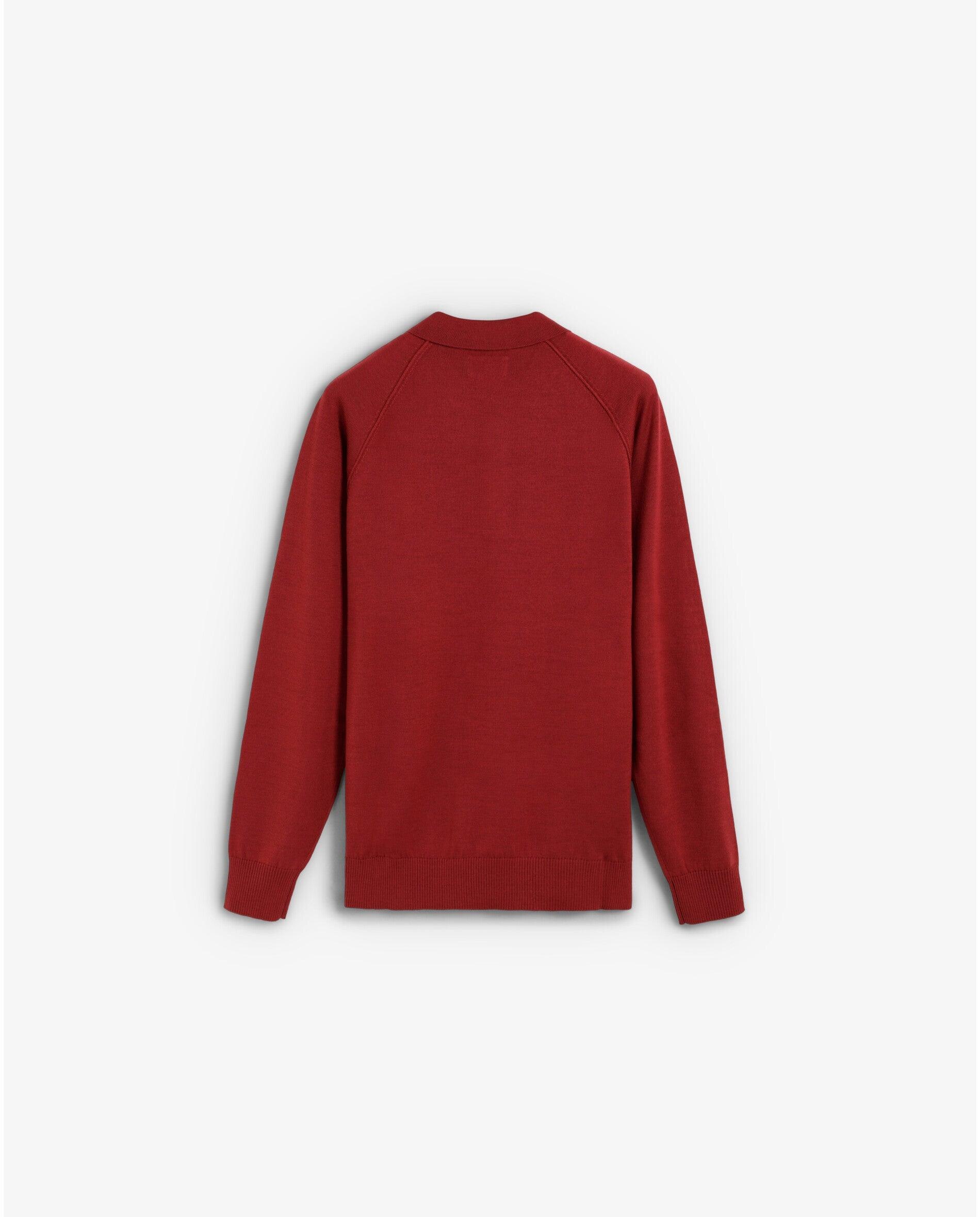 Camisola Regular com Gola Polo Vermelho-7