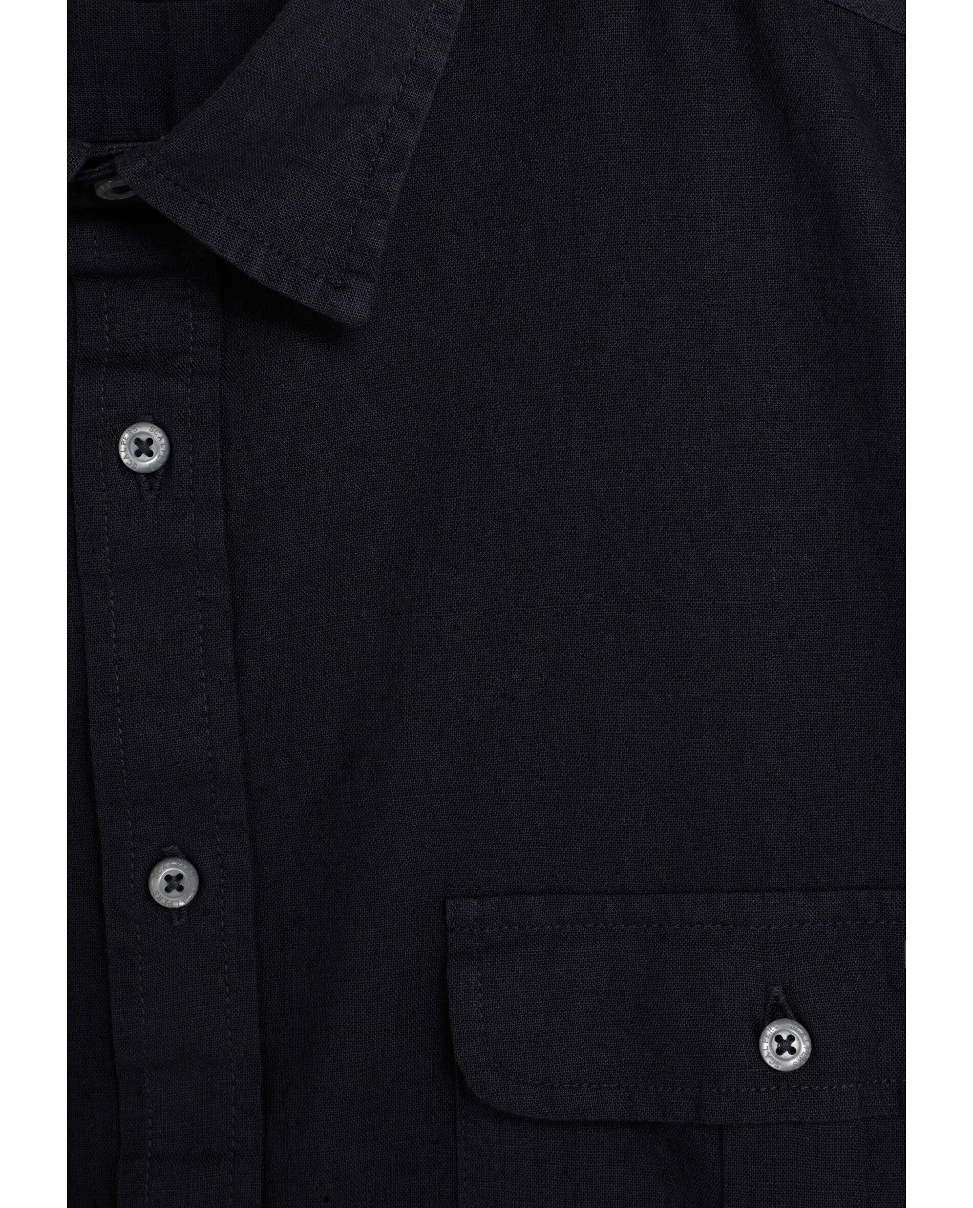 Camisa Regular Fit com Bolsos no Peito Navy-3