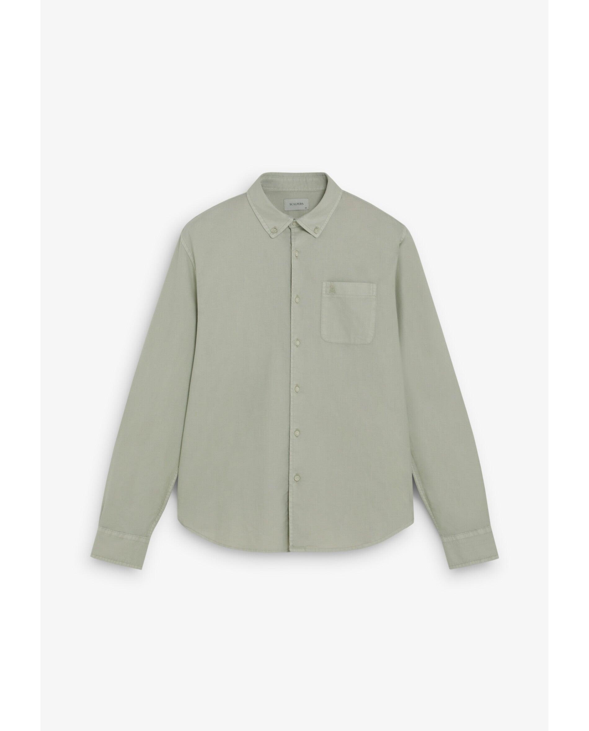 Imagem 0 de Camisa Oxford de Manga Comprida com Bolso