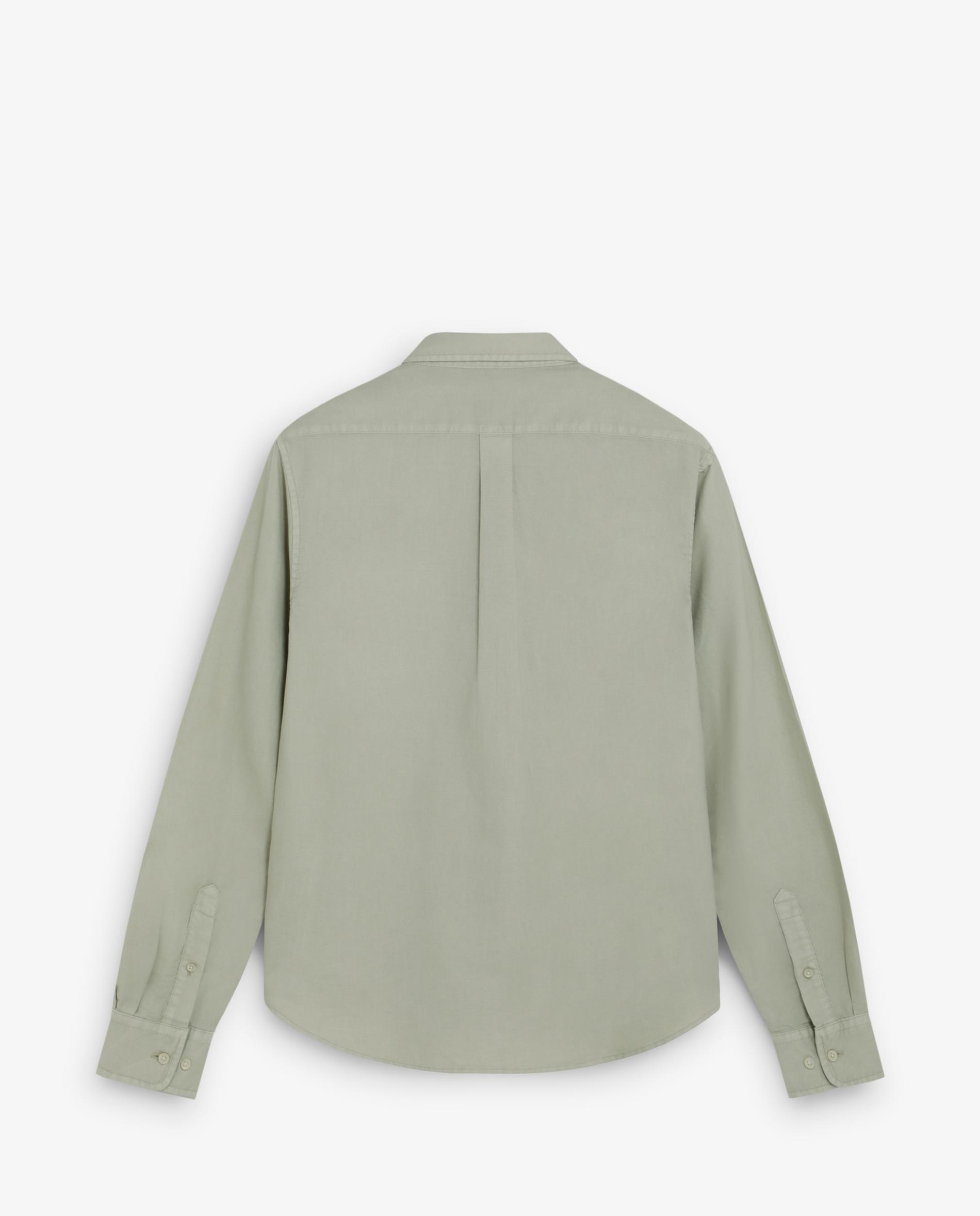 Camisa Oxford de Manga Comprida com Bolso Caqui-6