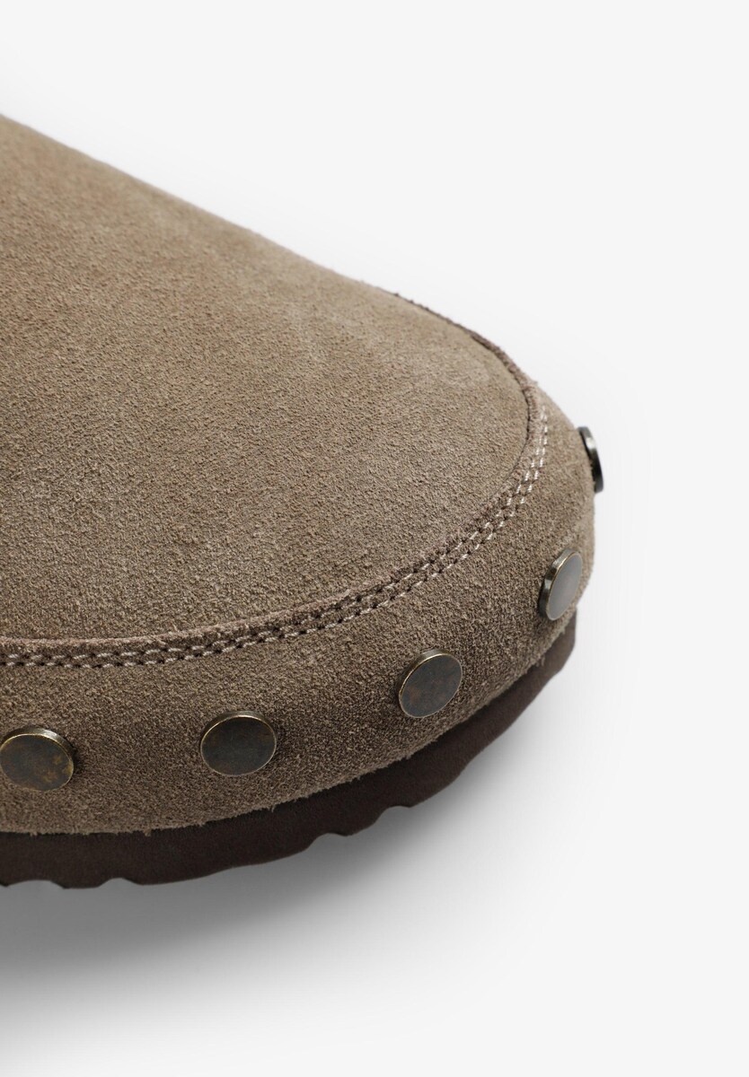 Socas em Couro com Ajuste de Fivela no Calcanhar Natural-5