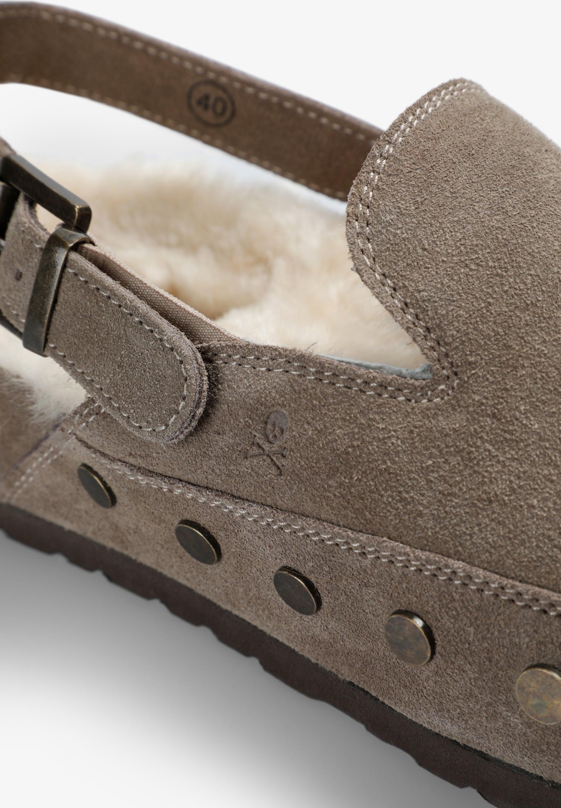 Socas em Couro com Ajuste de Fivela no Calcanhar Natural-6