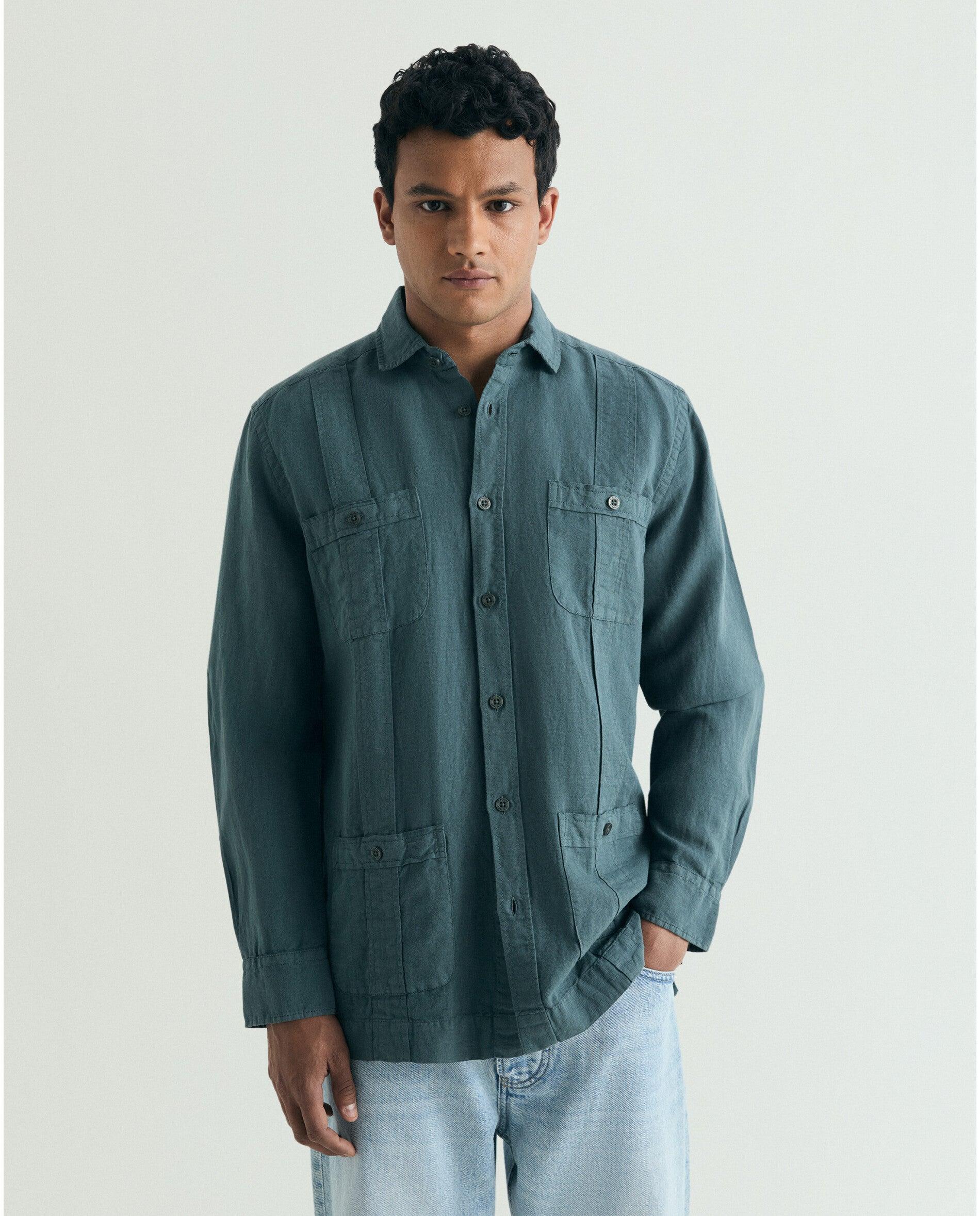 Imagem 0 de Camisa Guayabera Regular Fit Lisa