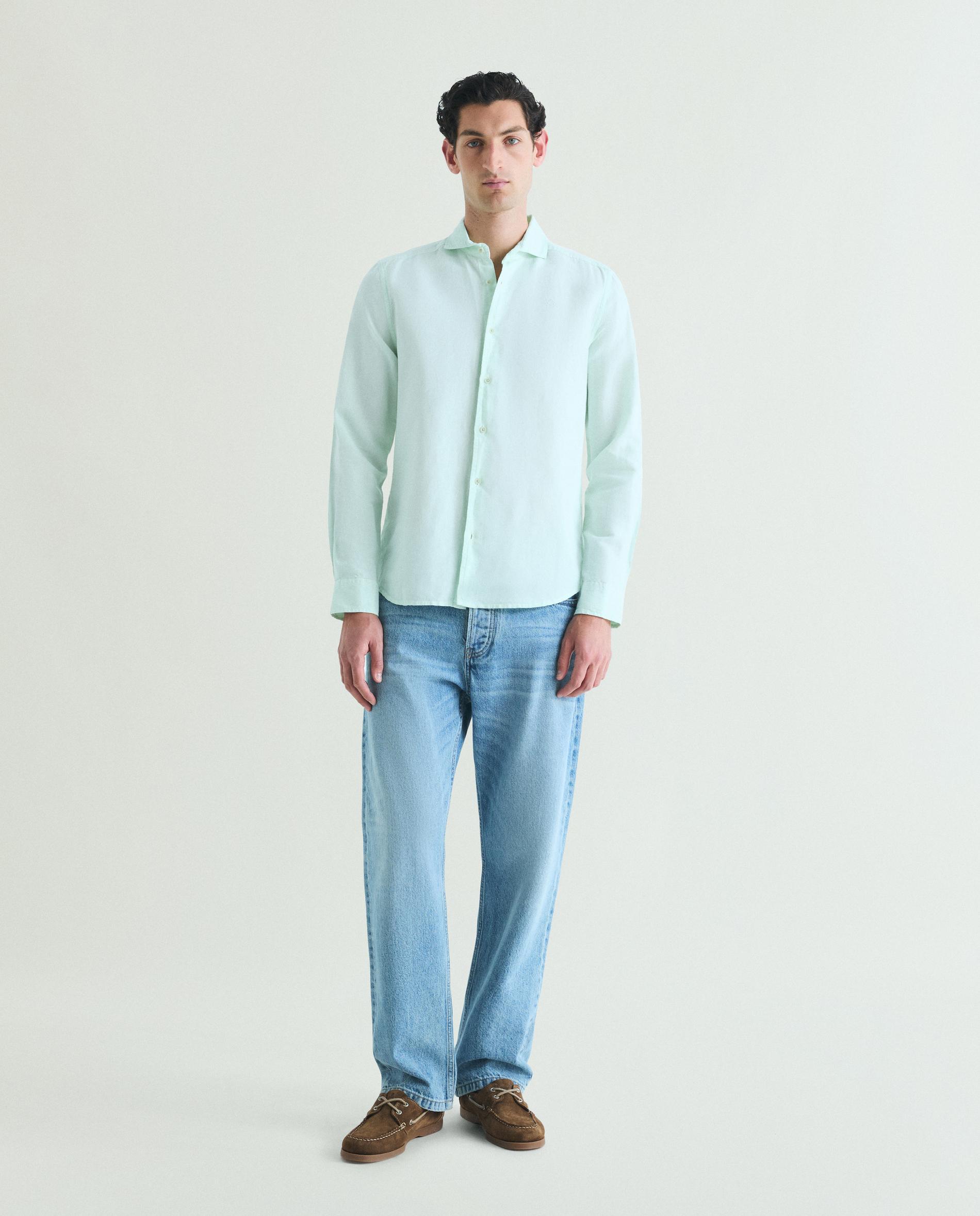 Camisa Regular Fit com Caveira Bordada Verde-menta-3