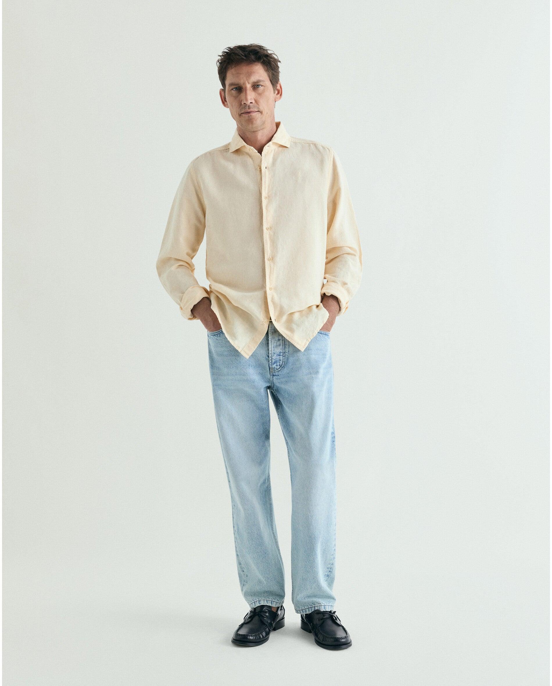 Camisa Regular Fit com Caveira Bordada Tangerina-4
