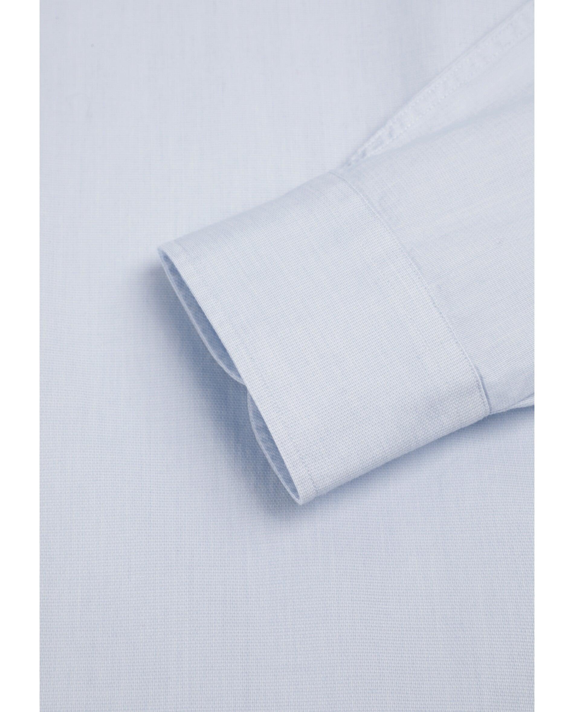 Camisa Regular Fit com Bainha Redondeada Azul-4