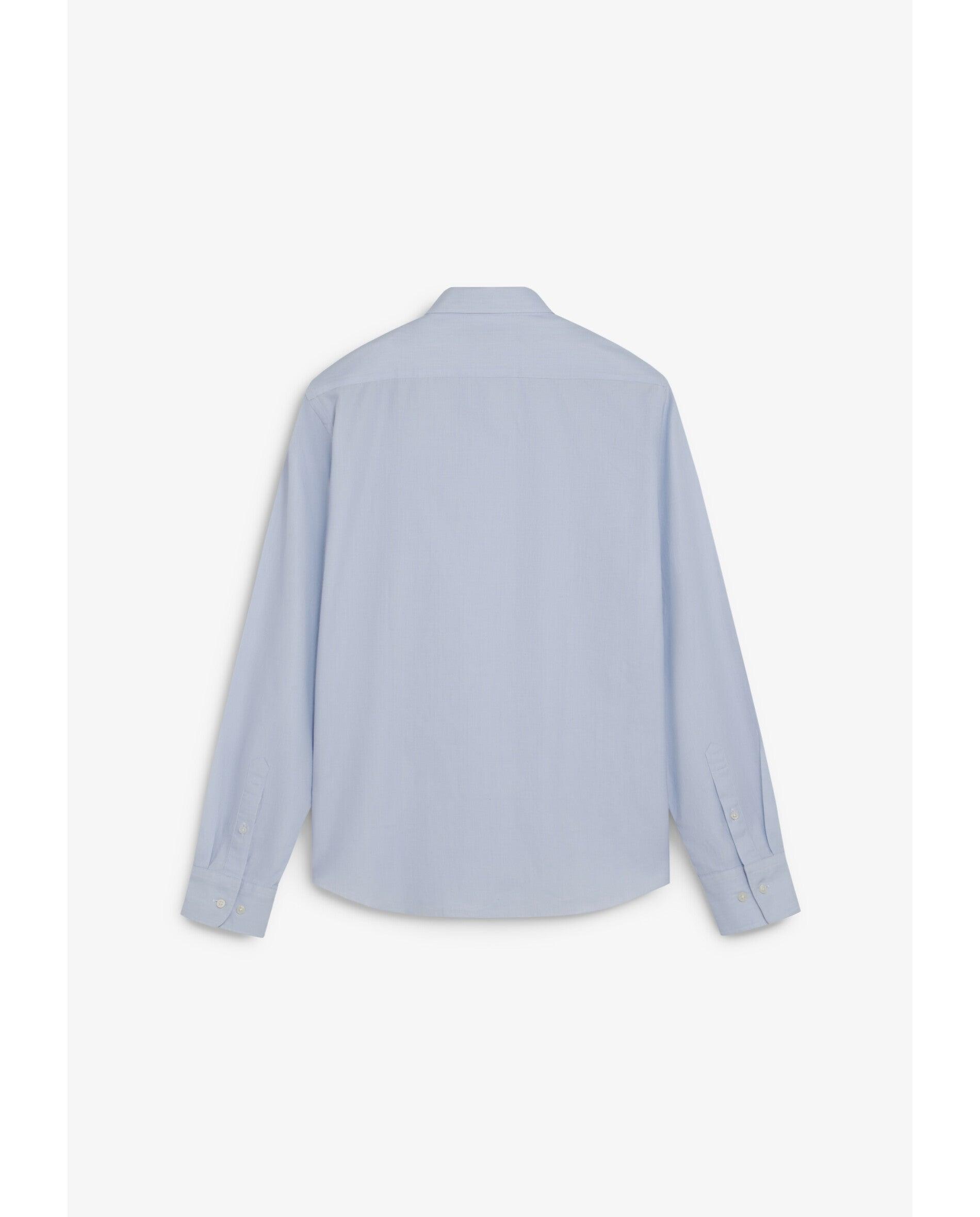 Camisa Regular Fit com Bainha Redondeada Azul-6