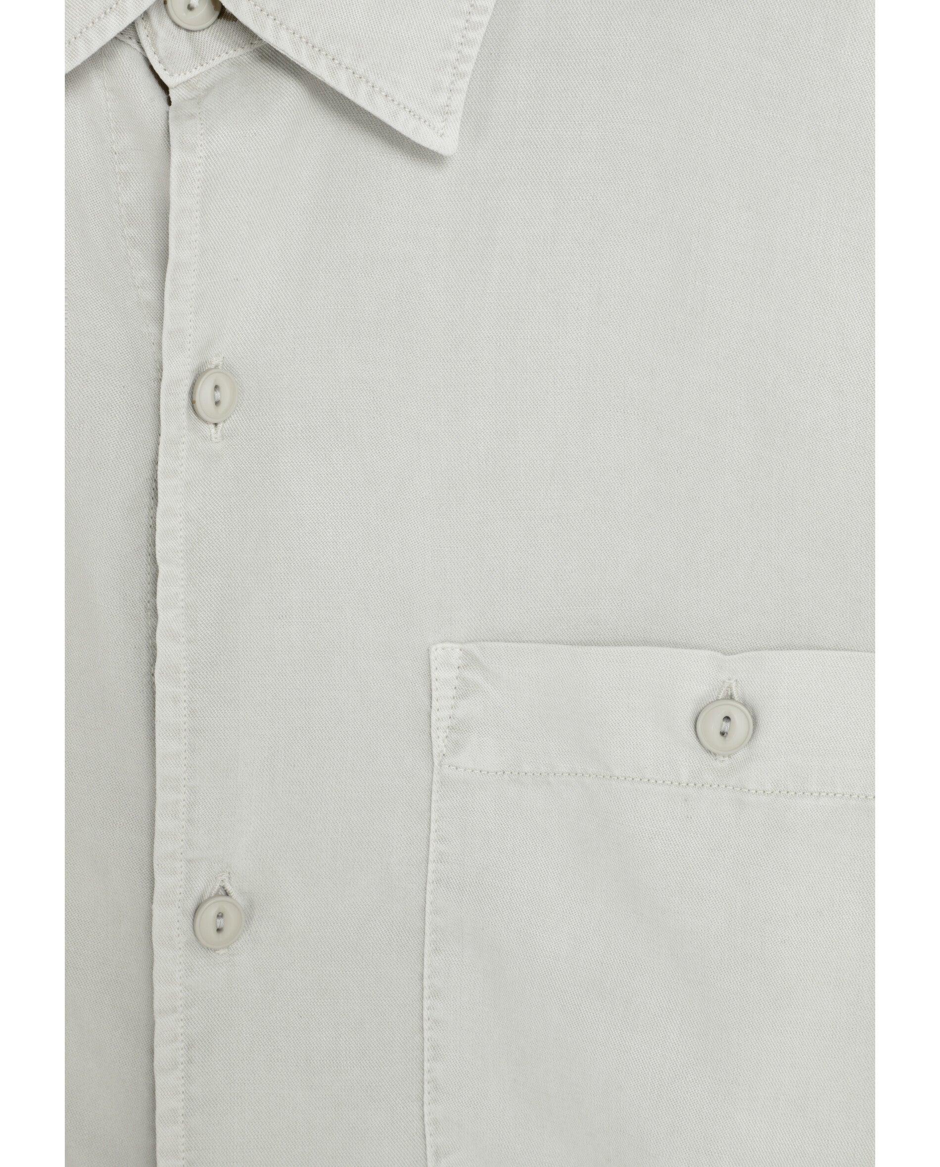 Camisa Regular Fit com Bolsos Patch no Peito Bege-4