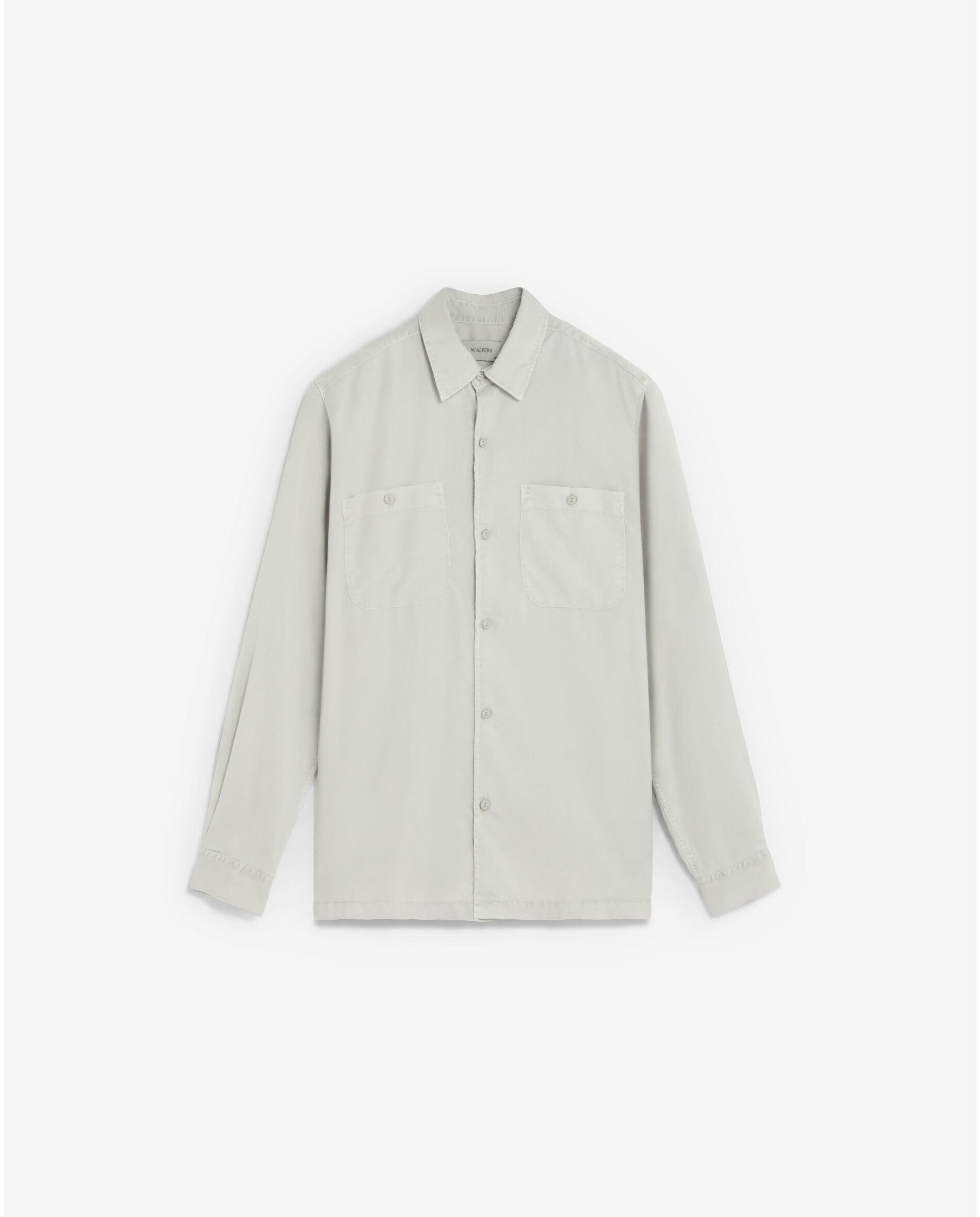 Camisa Regular Fit com Bolsos Patch no Peito Bege-6