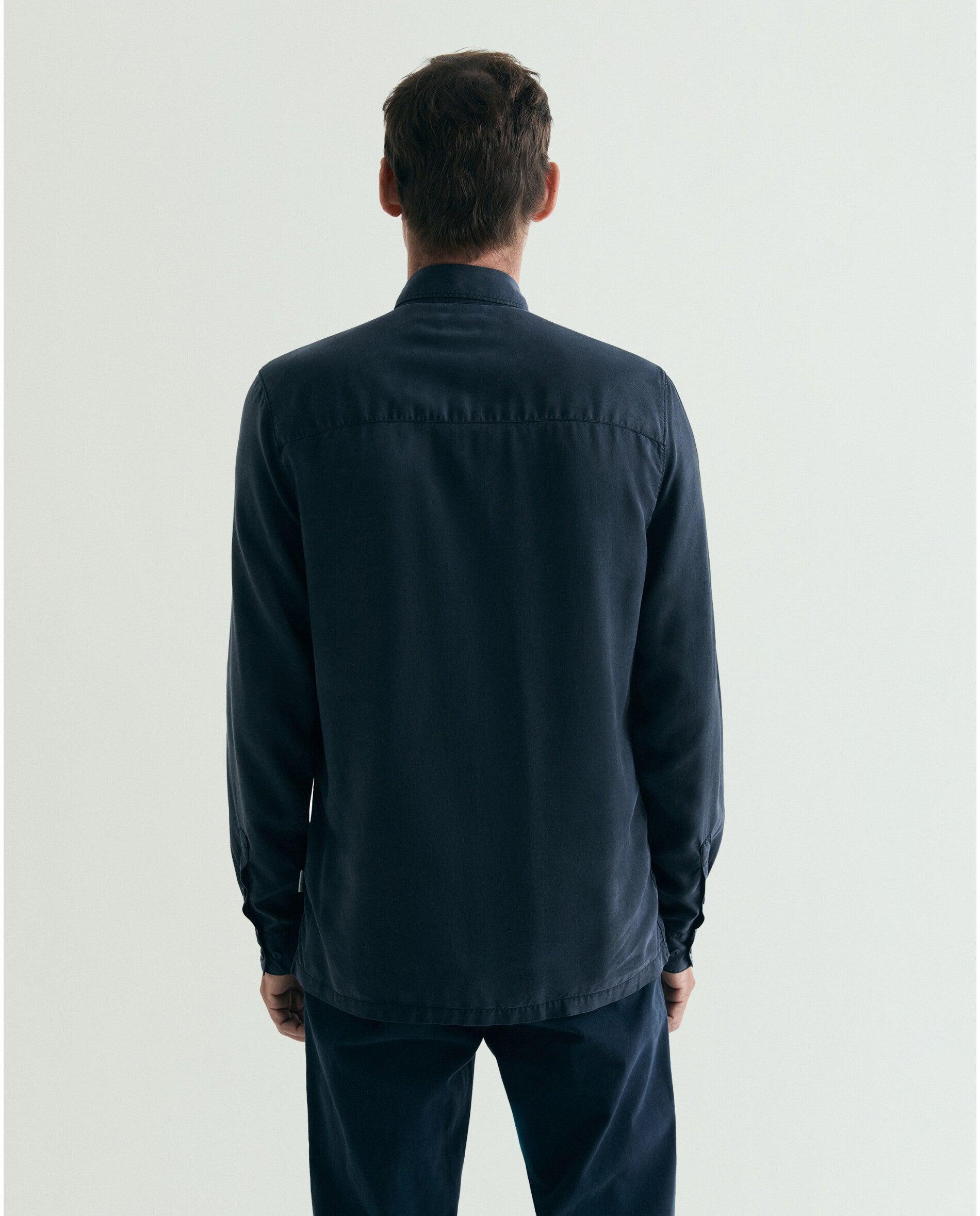 Camisa Regular Fit com Bolsos no Peito Navy-2