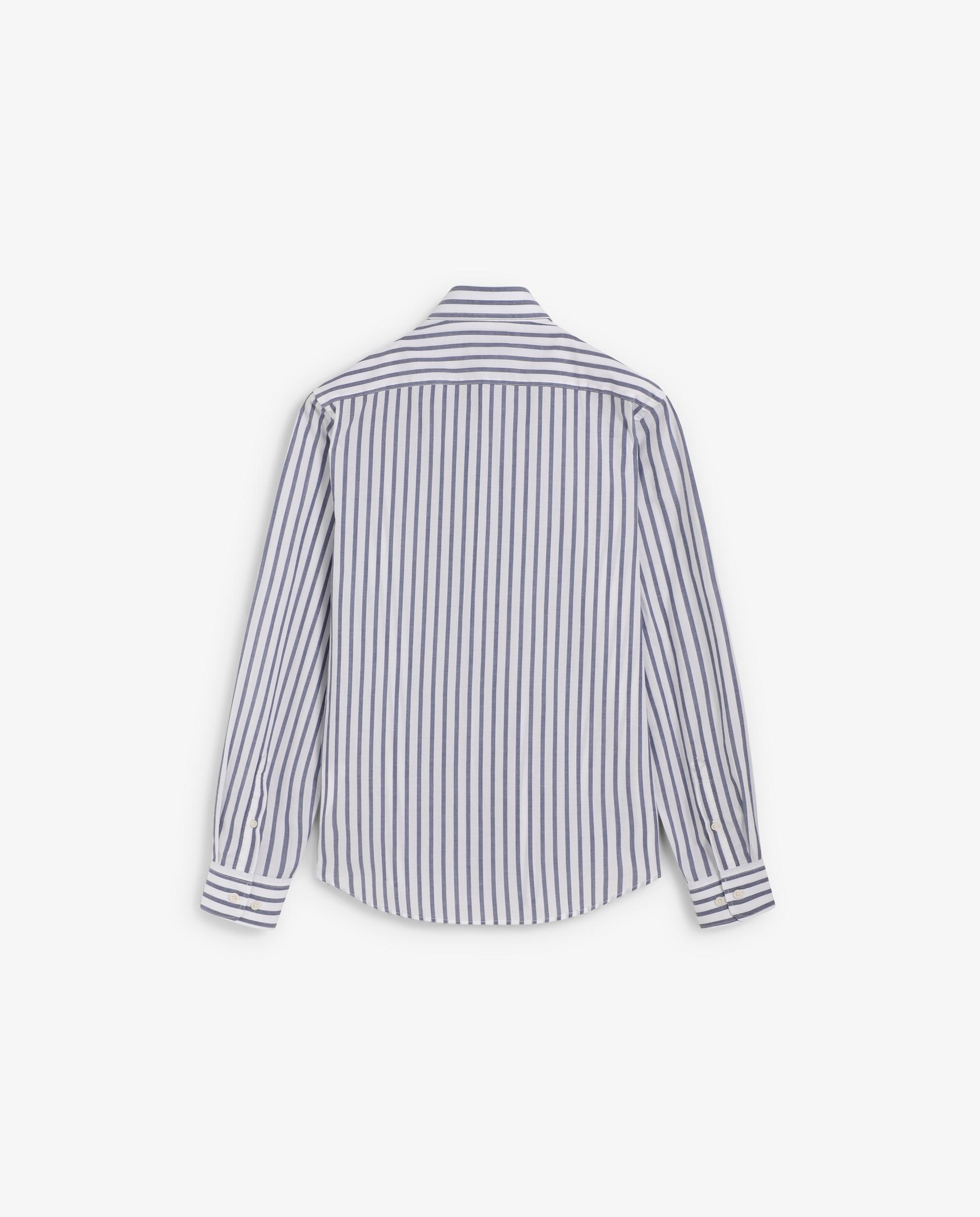 Camisa Regular Fit Às Riscas Azul-escuro-7