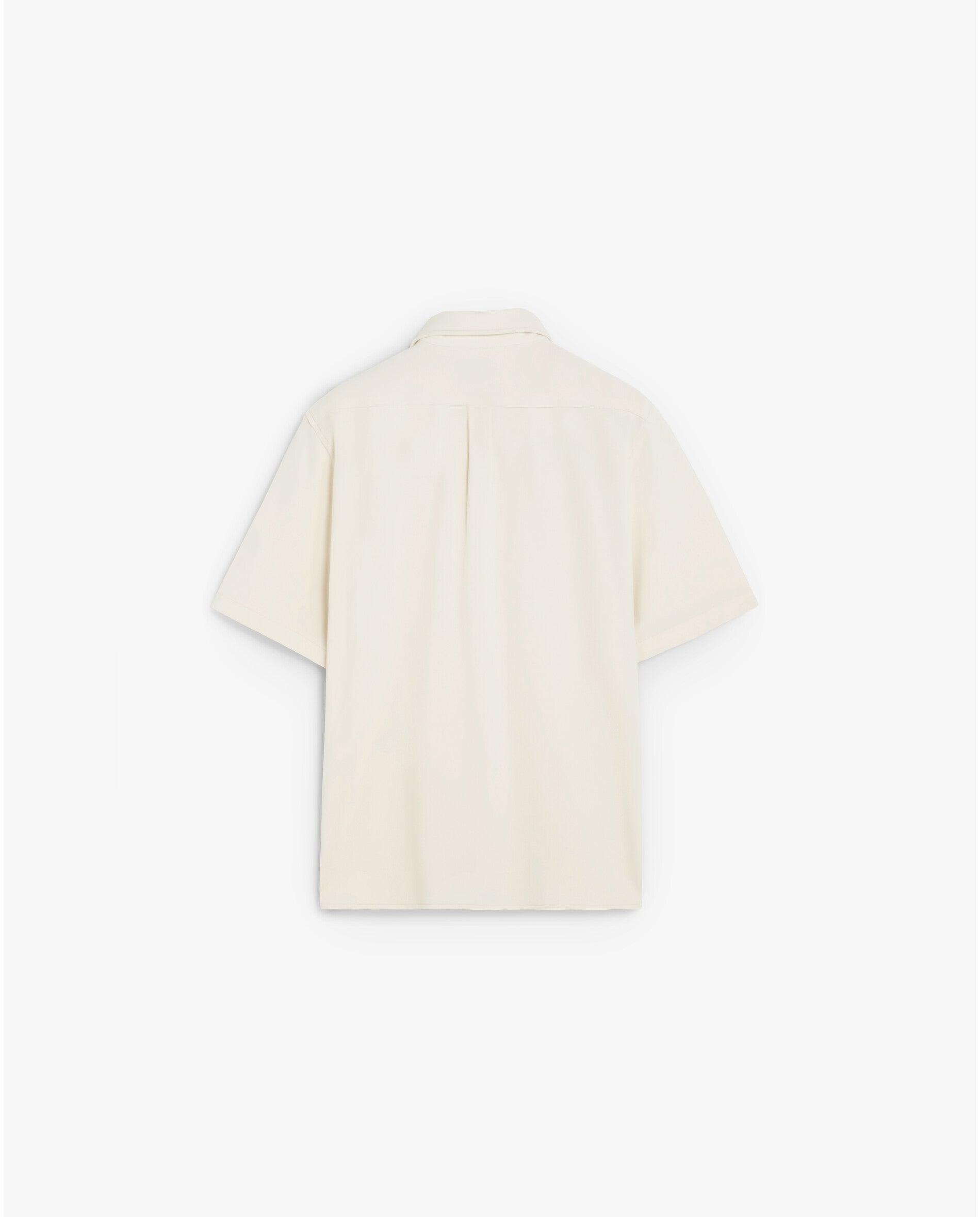 Camisa Slim de Manga Curta com Bolso Creme-6