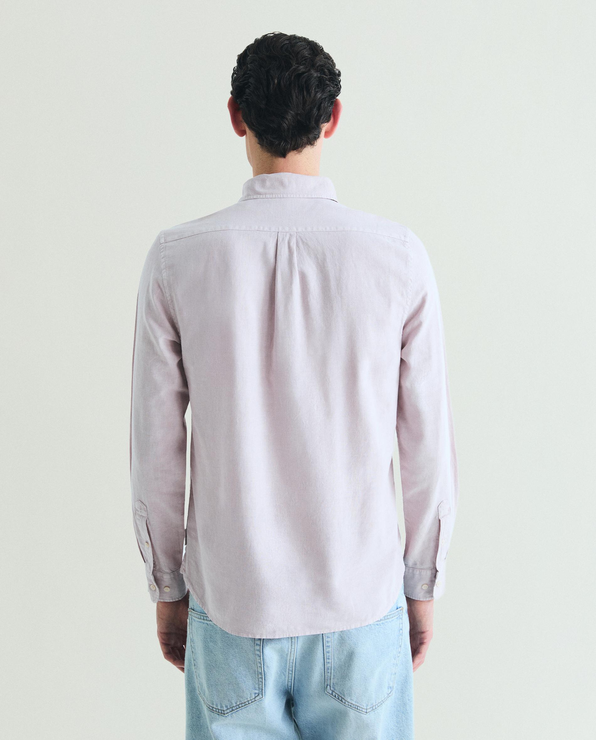 Camisa Regular Fit Estilo Polo de Manga Comprida Rosa-3