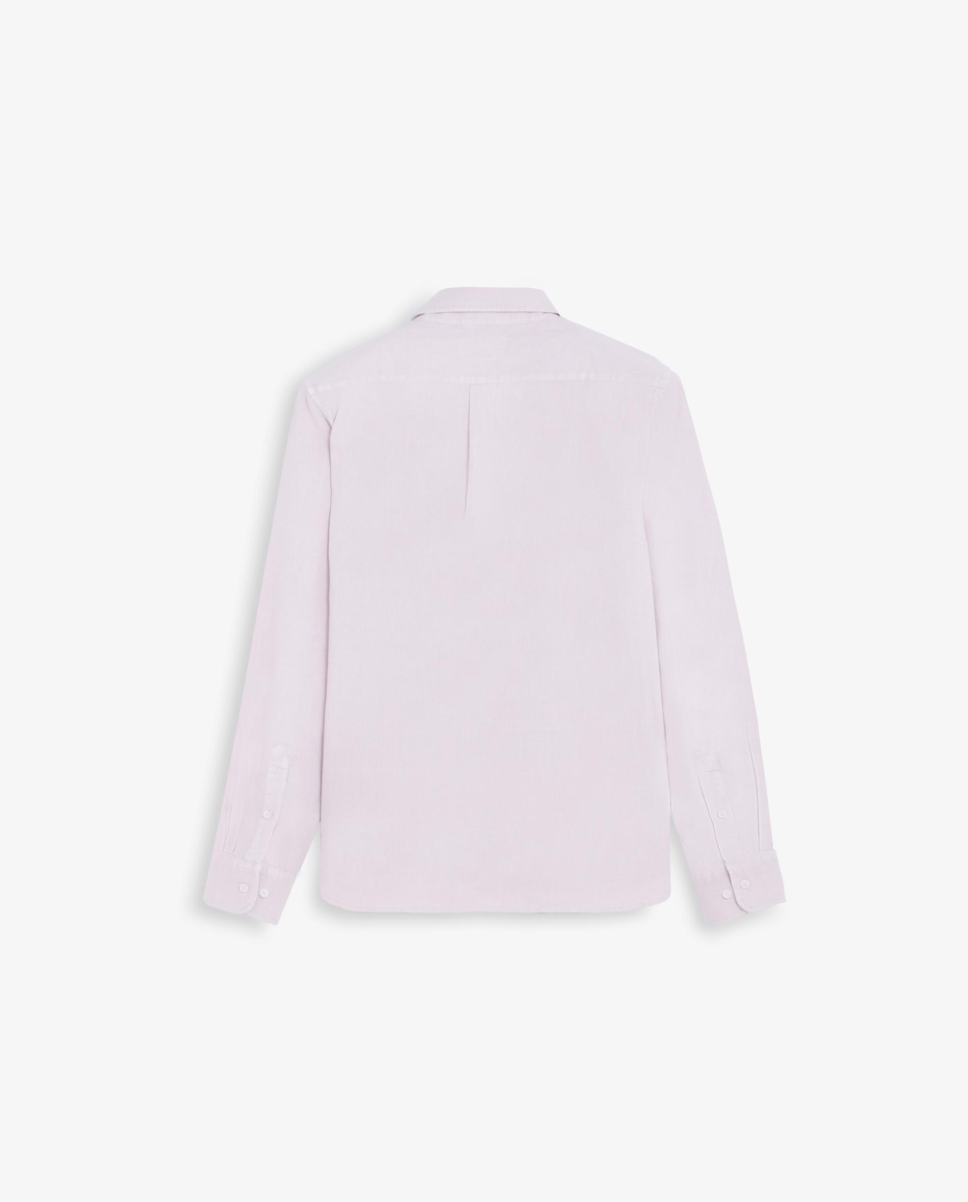 Camisa Regular Fit Estilo Polo de Manga Comprida Rosa-5