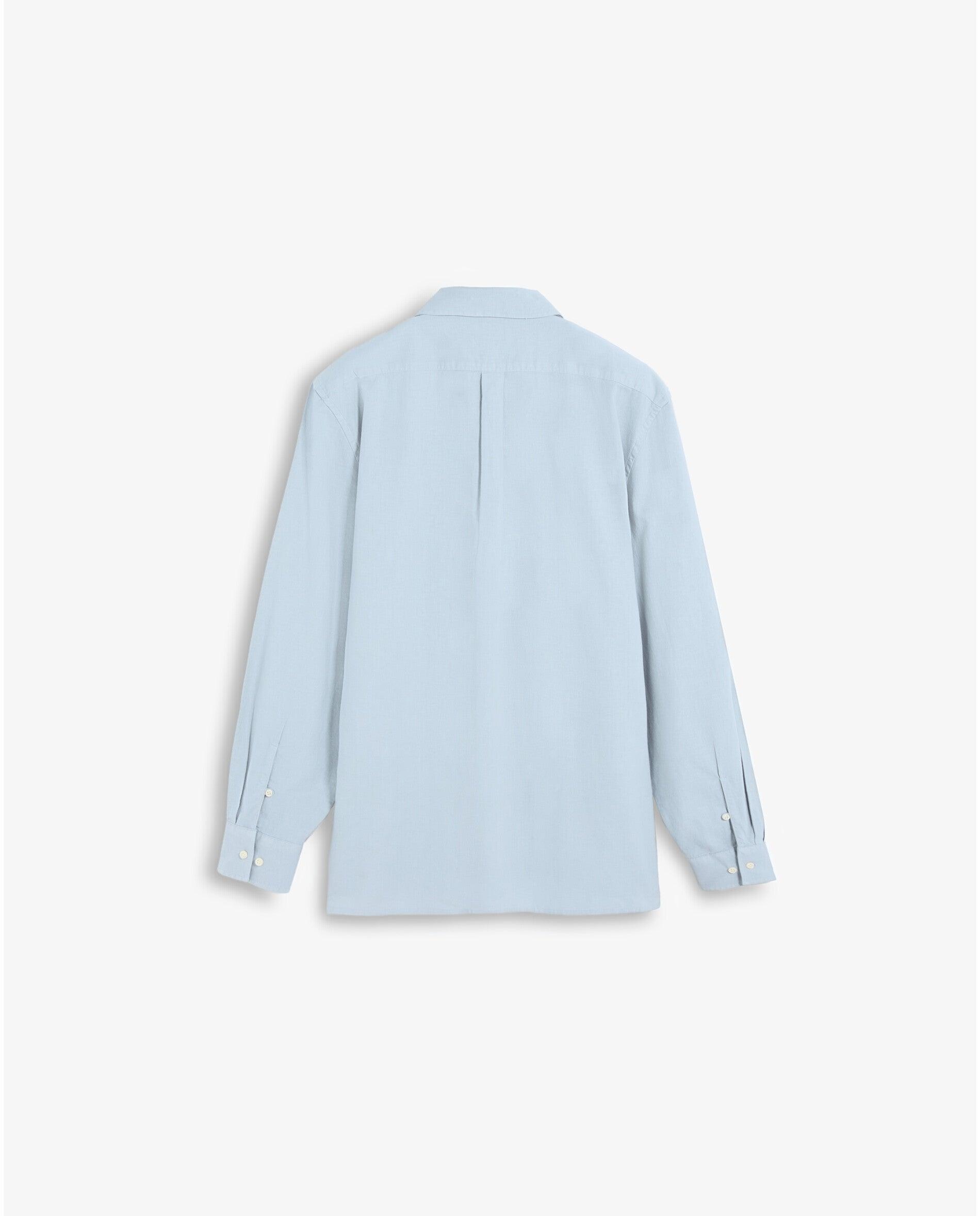 Camisa Regular Fit Tipo Polera com Bolso Azul-claro-6