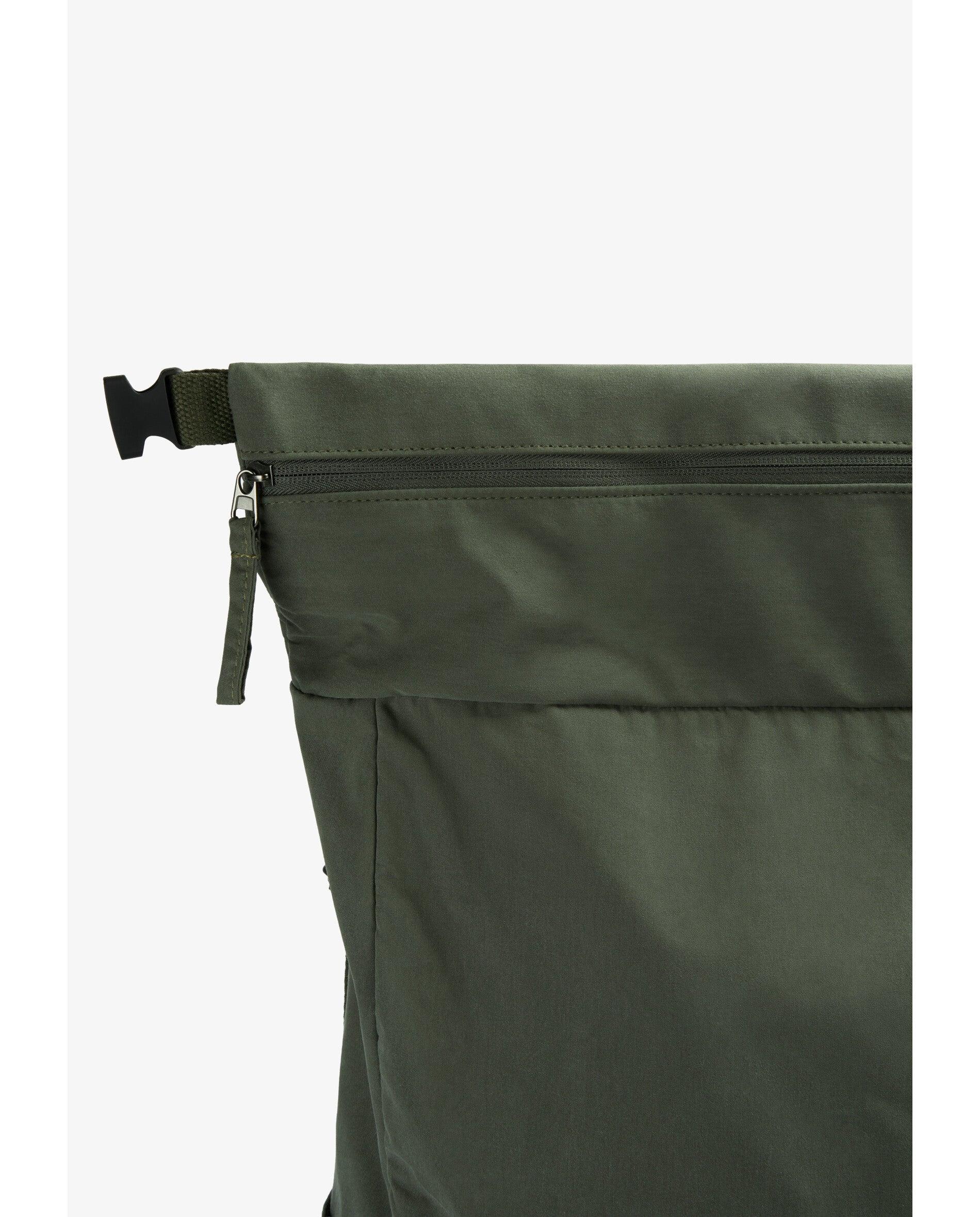 Mochila Infantil de Cordas com Bolso Interior Caqui-7