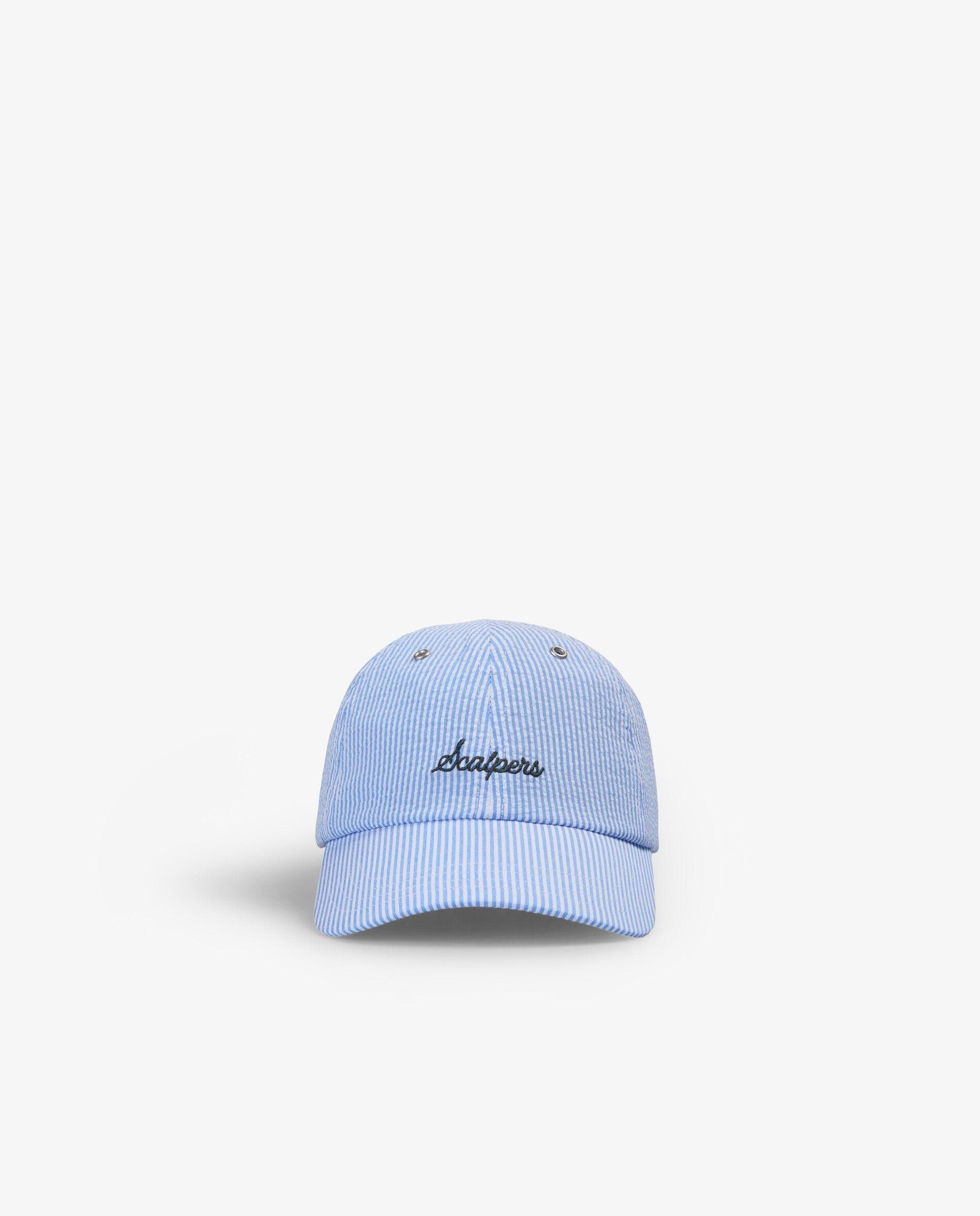 Boné Baseball Ajustável Às Riscas Azul-claro-2