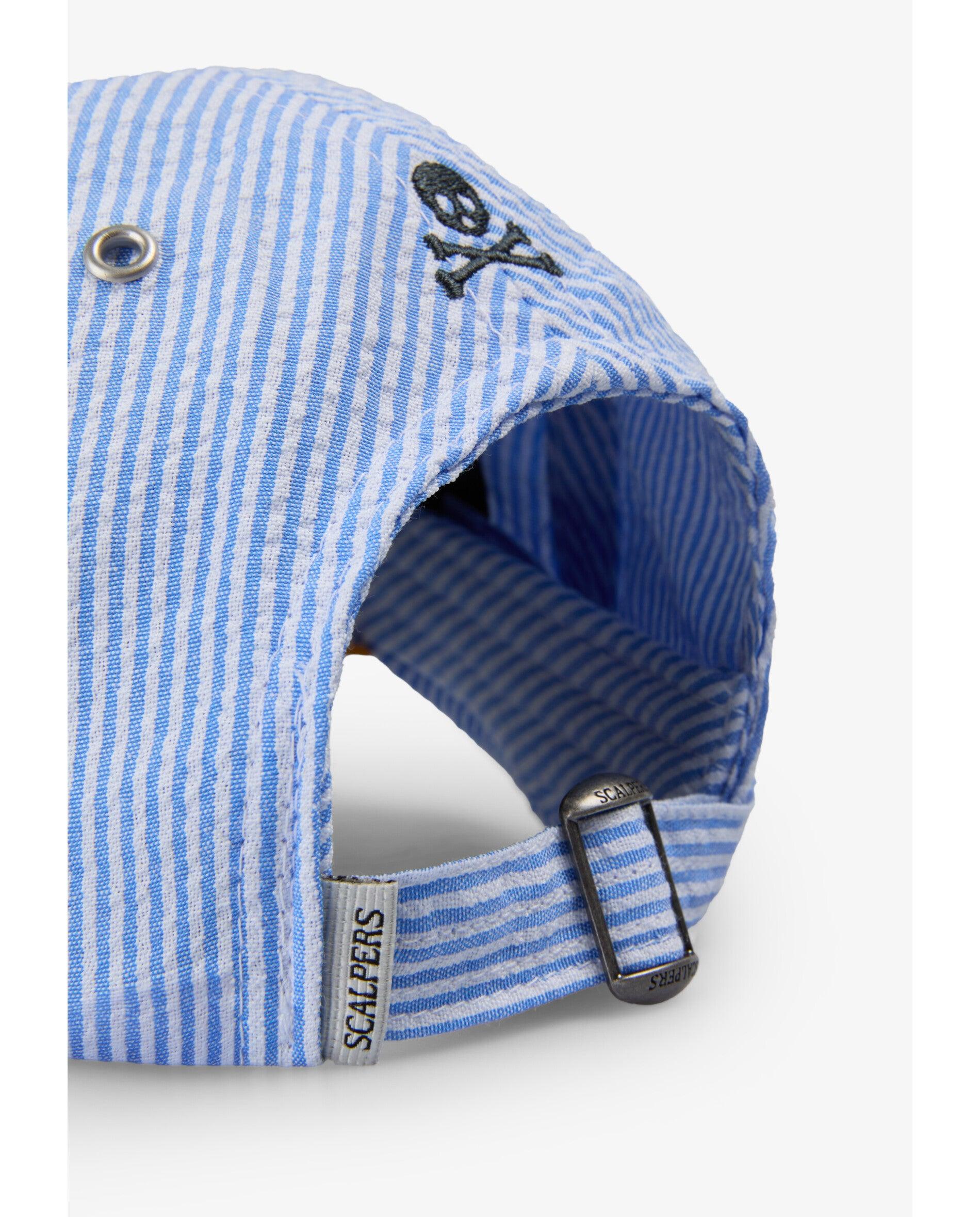 Boné Baseball Ajustável Às Riscas Azul-claro-4