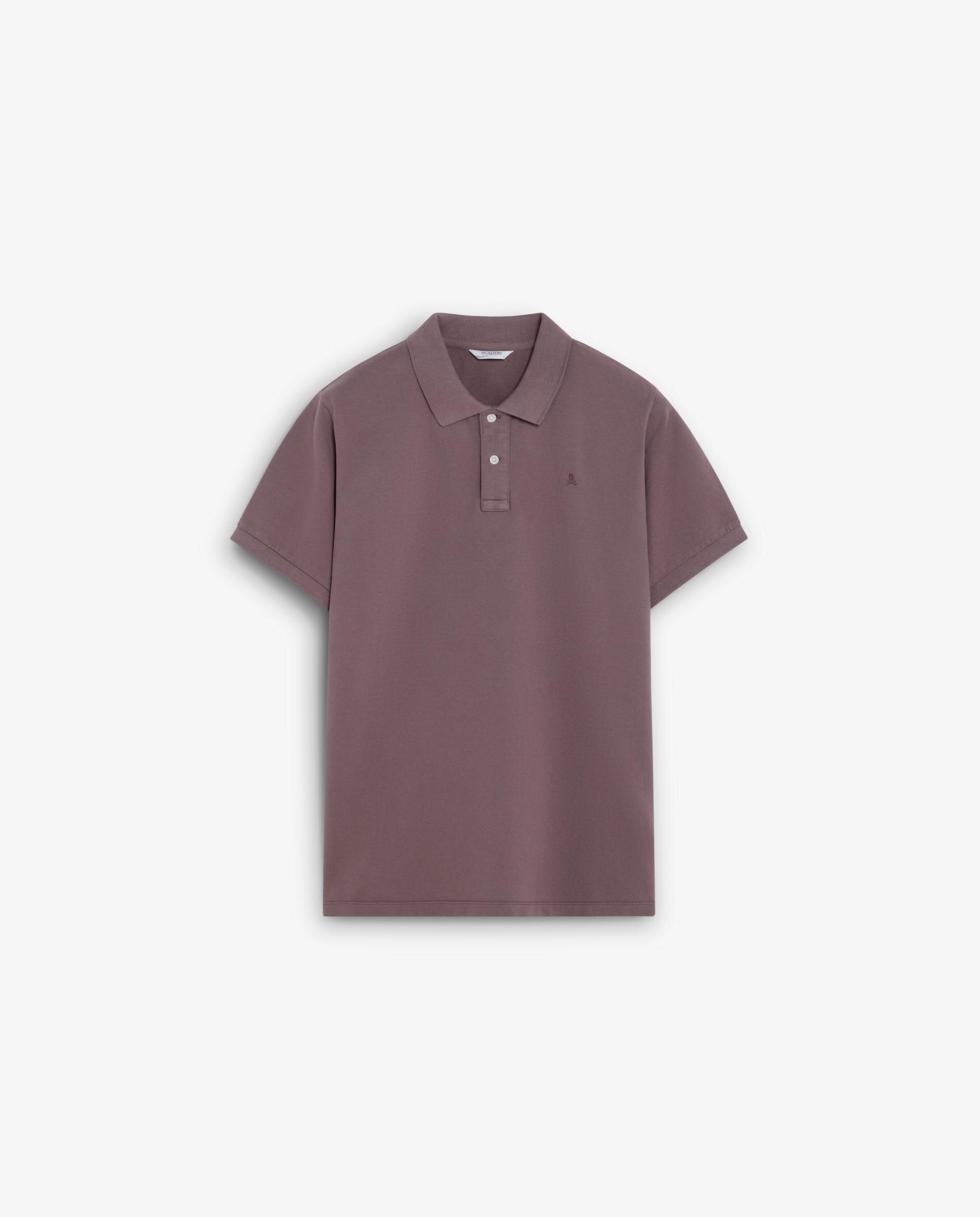 Polo de Piqué Regular Fit de Manga Curta Bordeaux-5