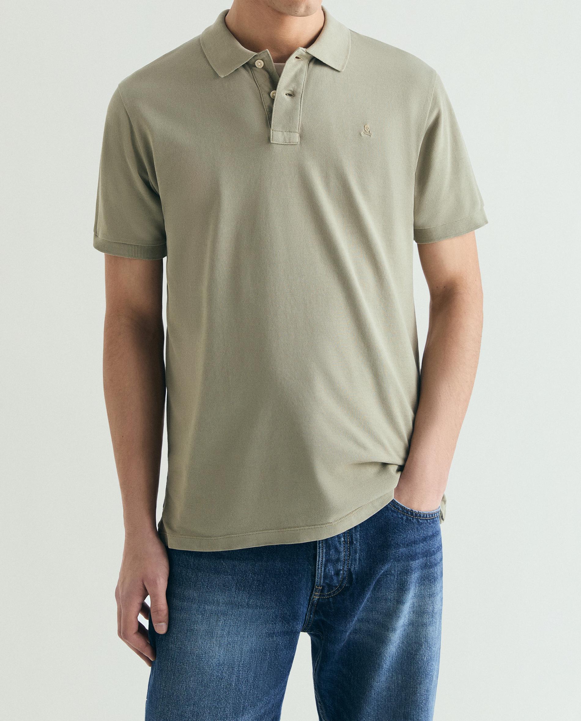 Polo de Manga Curta Regular Fit Caqui-5
