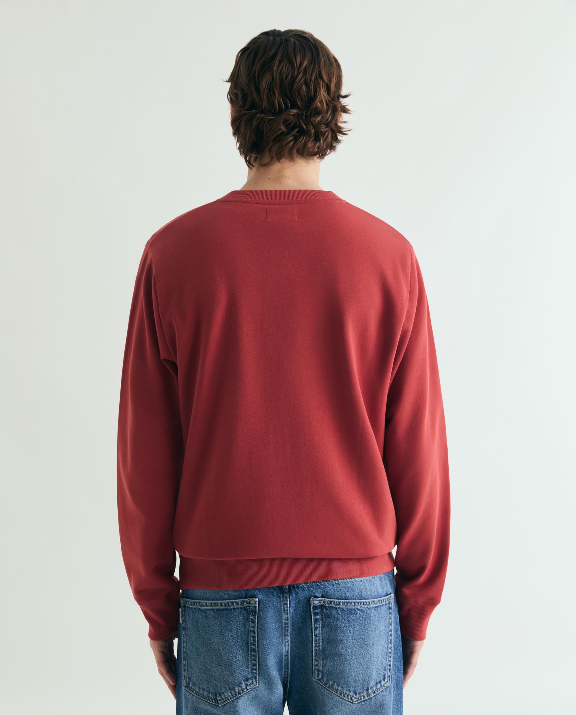 Sweatshirt sem Capuz com Gola Redonda Vermelho-2