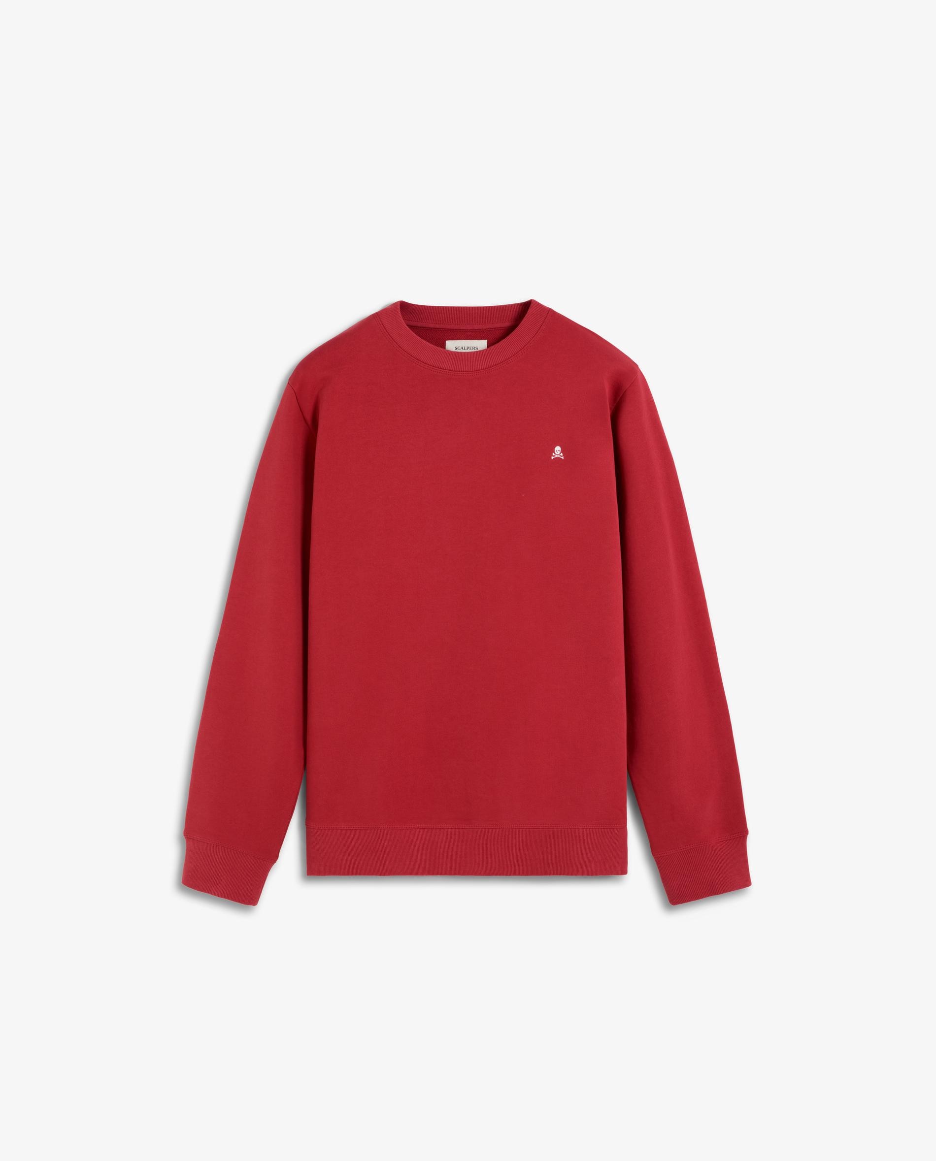 Sweatshirt sem Capuz com Gola Redonda Vermelho-5