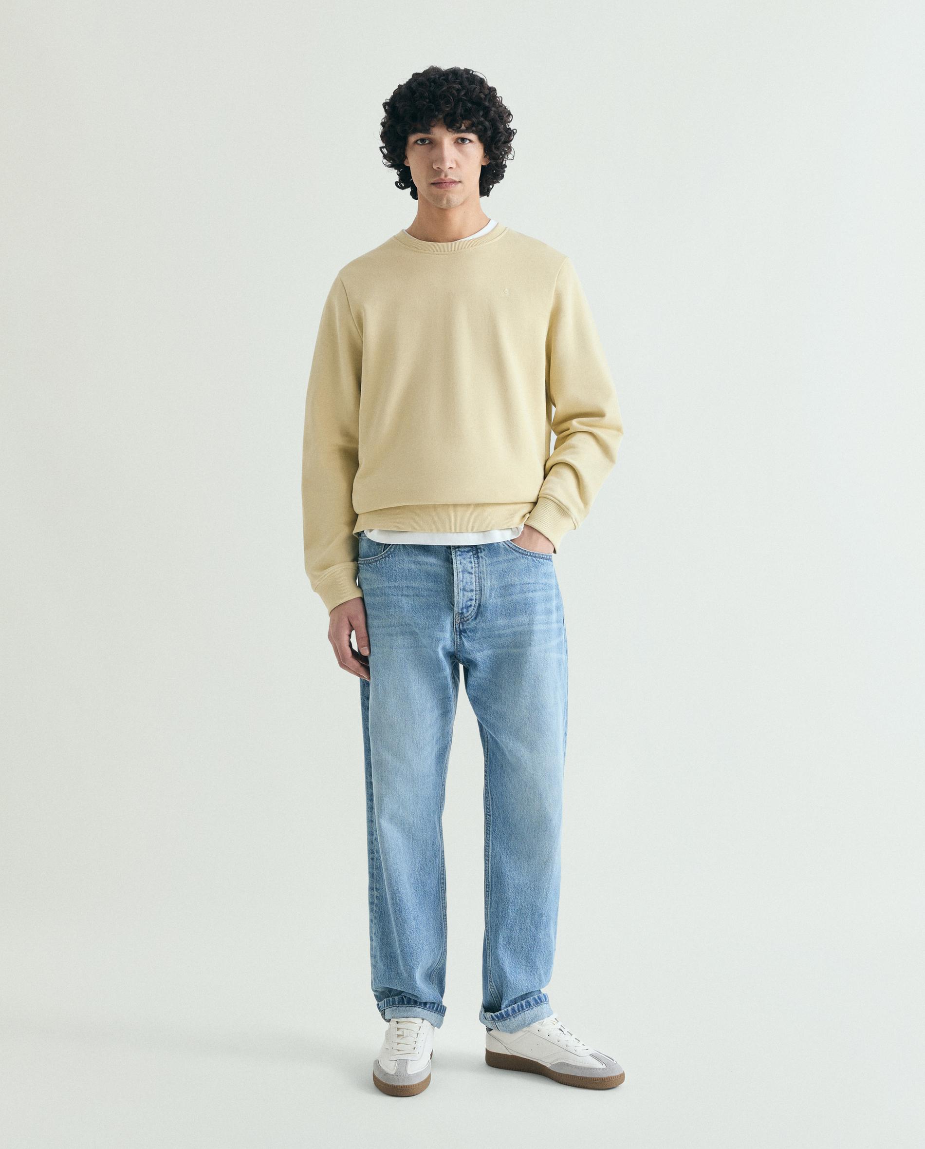 Sweatshirt com Gola Redonda e Logo Bordado Pistácio-3