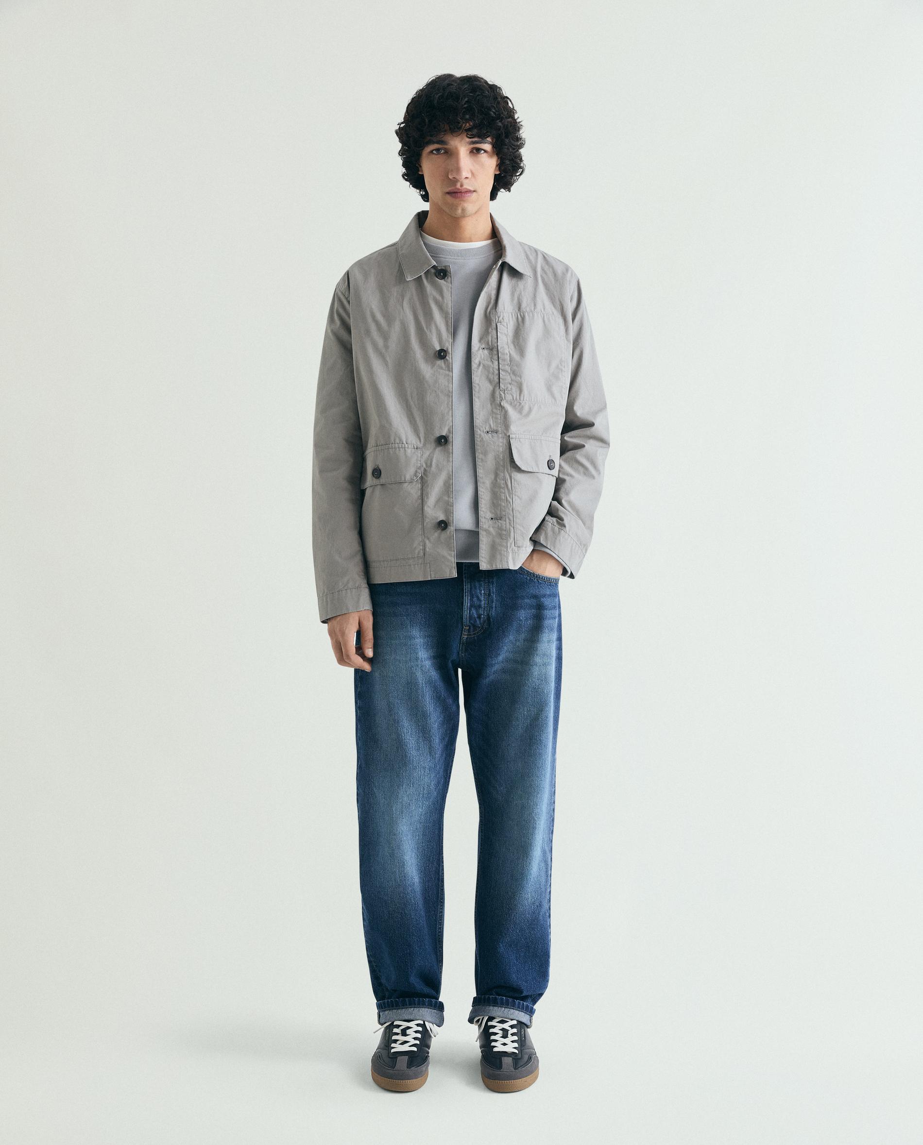 Sweatshirt com Gola Redonda e Logo Bordado Cinzento-2