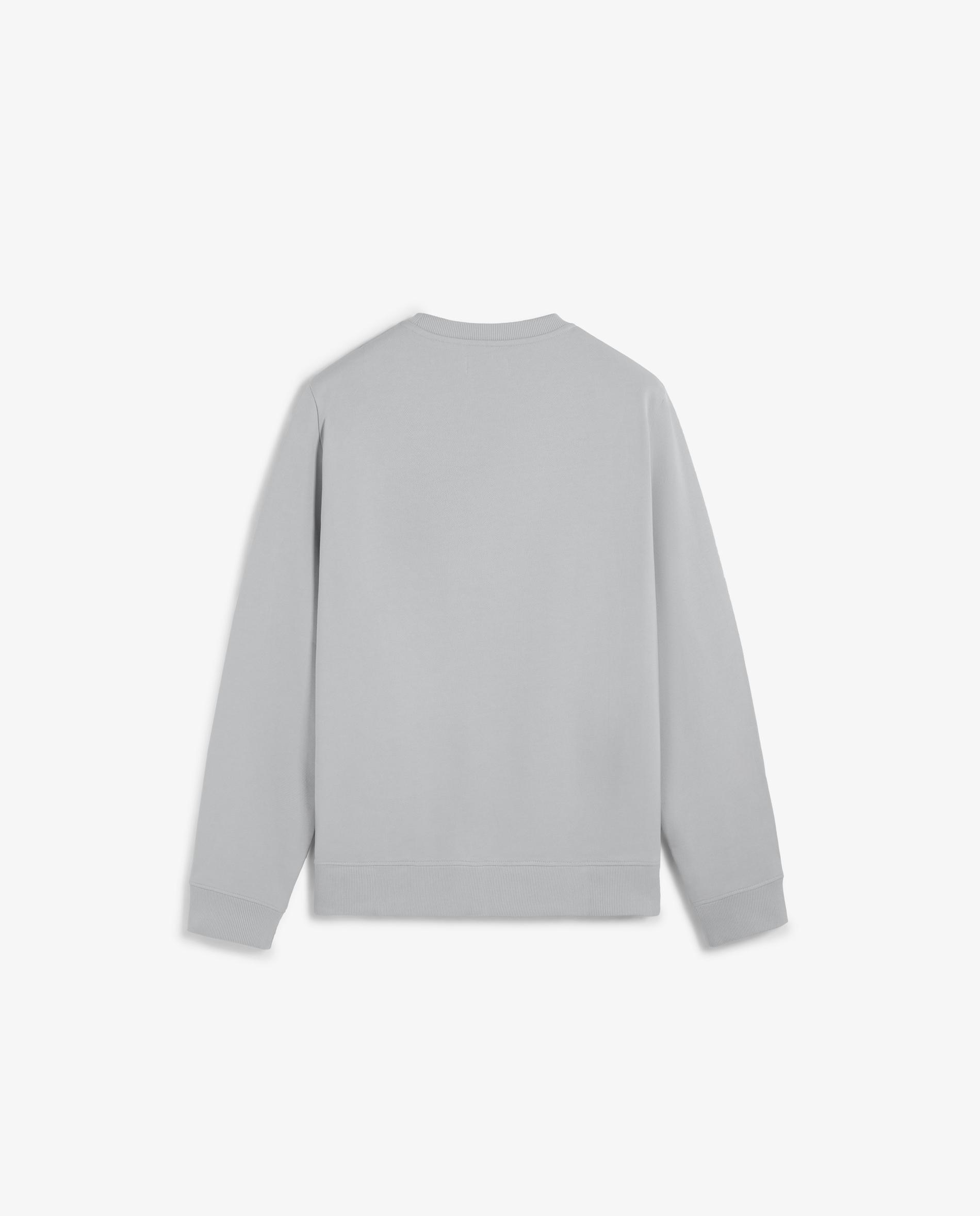 Sweatshirt com Gola Redonda e Logo Bordado Cinzento-5