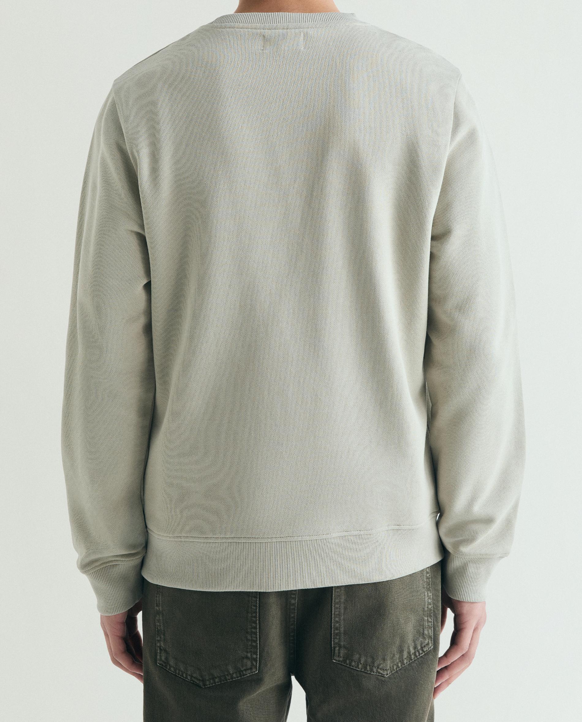 Sweatshirt com Gola Redonda e Logo Bordado Verde-antiquário-2