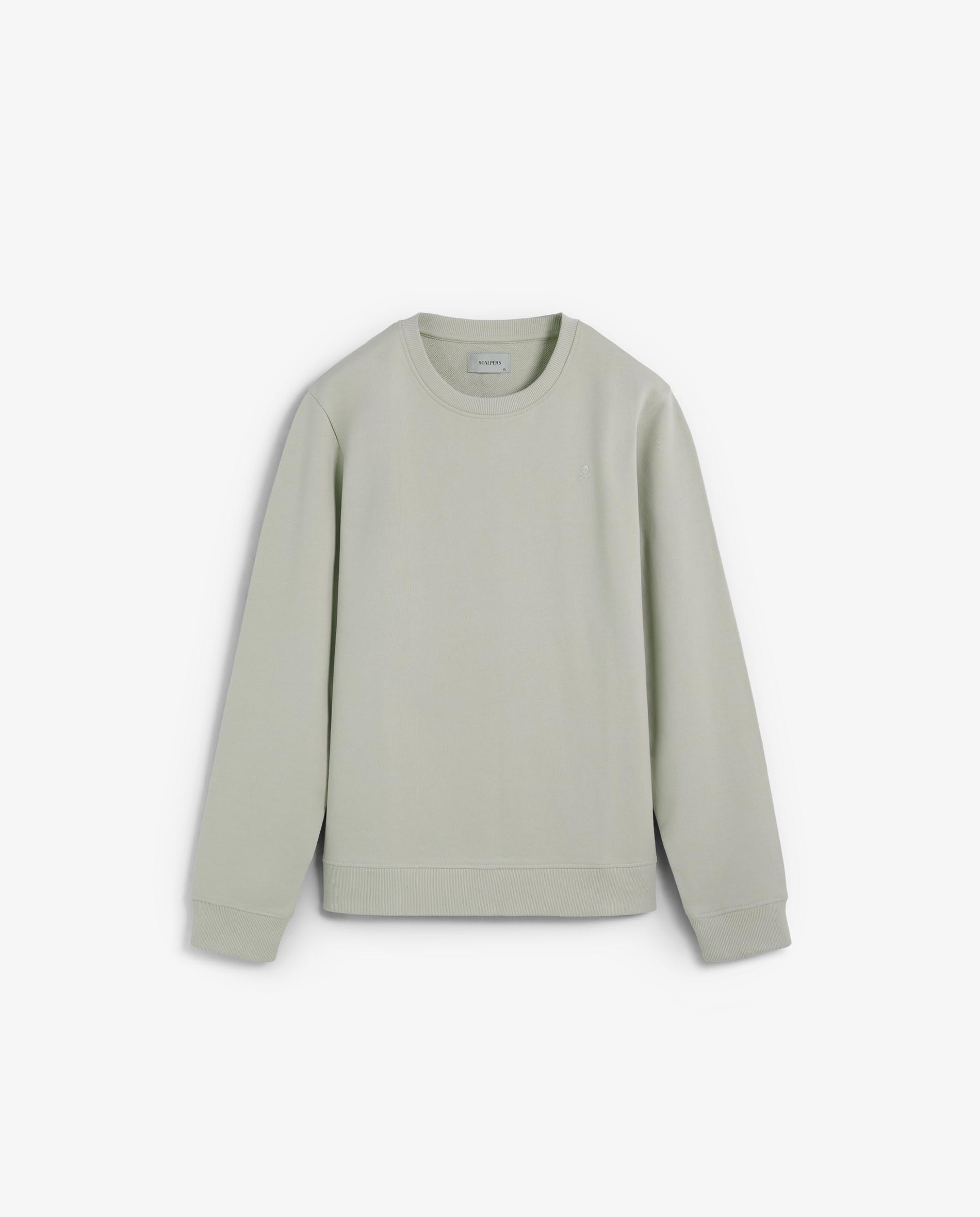 Sweatshirt com Gola Redonda e Logo Bordado Verde-antiquário-5