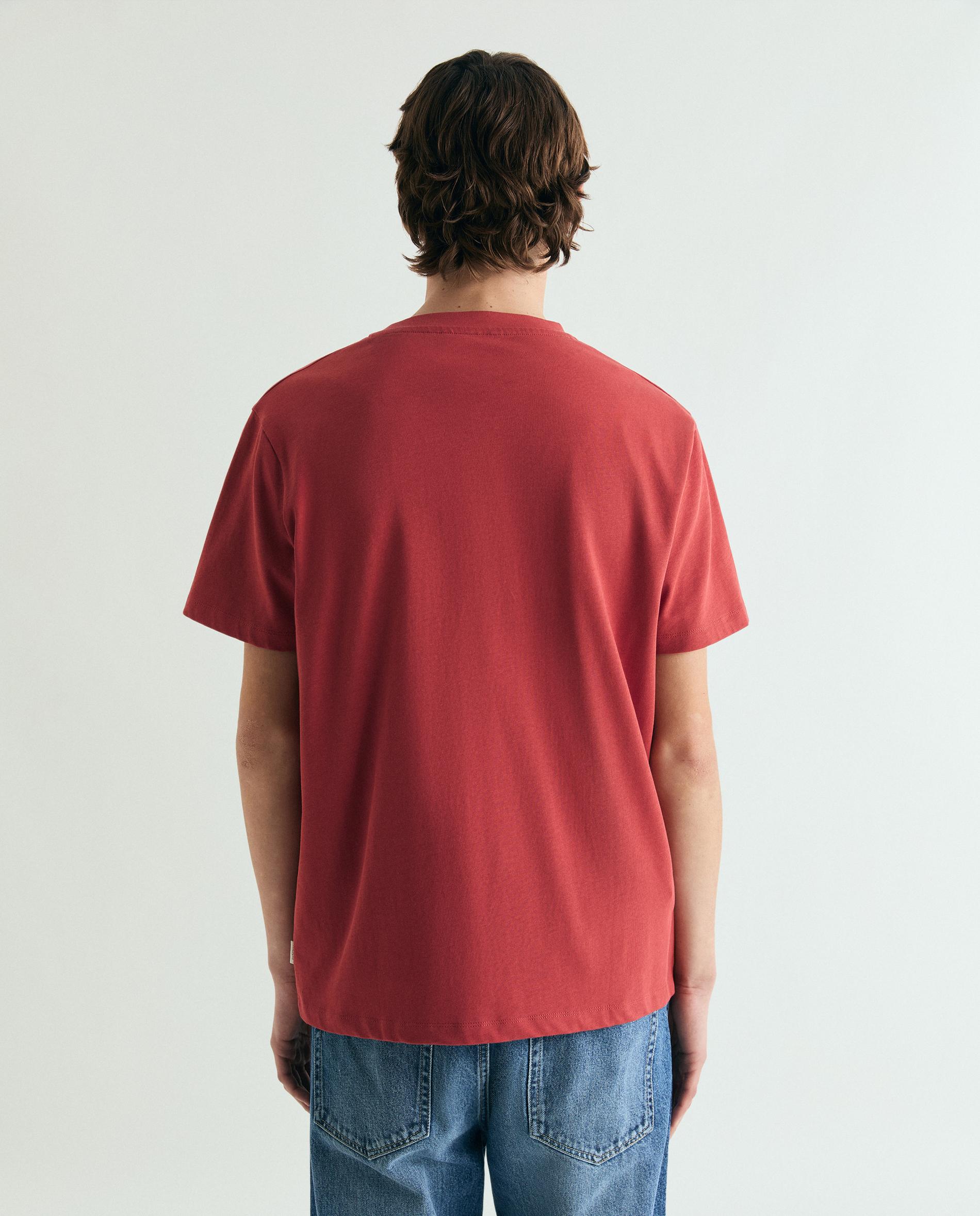 T-shirt Básica de Manga Curta Vermelho-2