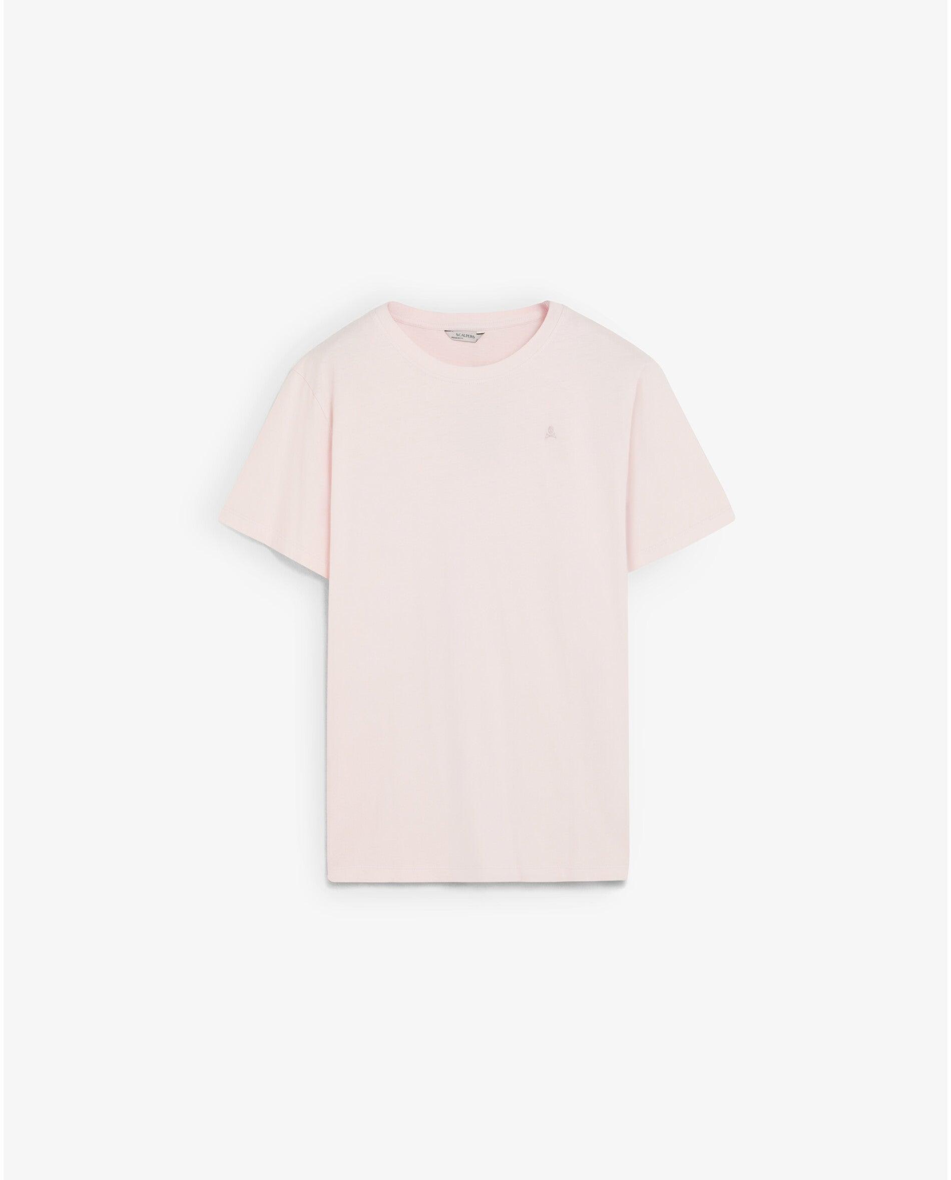 T-shirt de Manga Curta com Logo Bordado em Tom Rosa-6