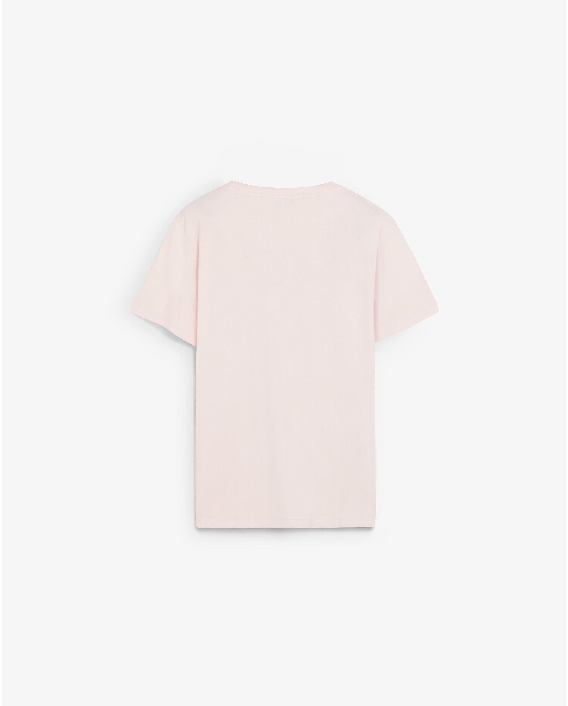 T-shirt de Manga Curta com Logo Bordado em Tom Rosa-7