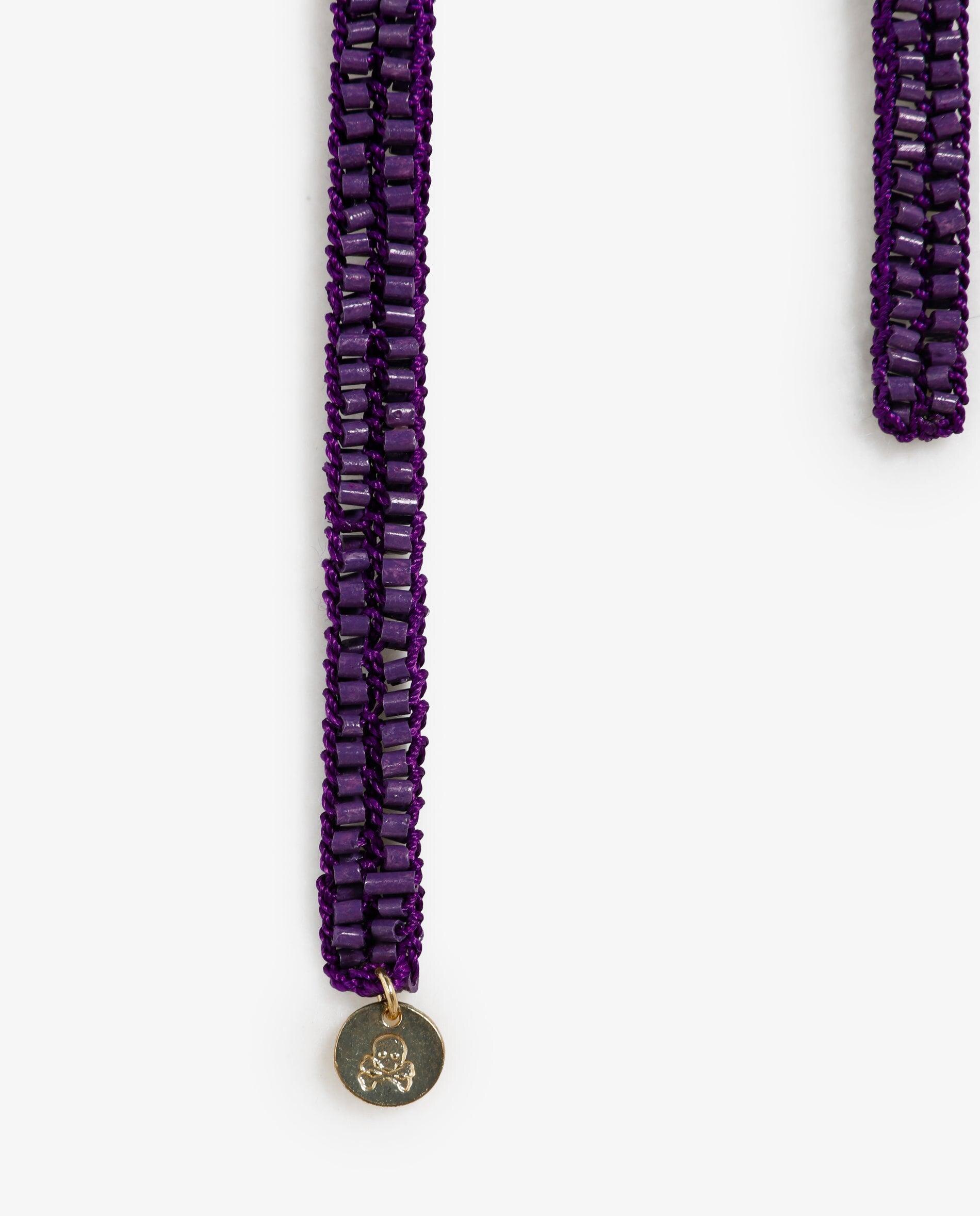 Colar Infantil de Contas de Cristal Ajustável Roxo-1
