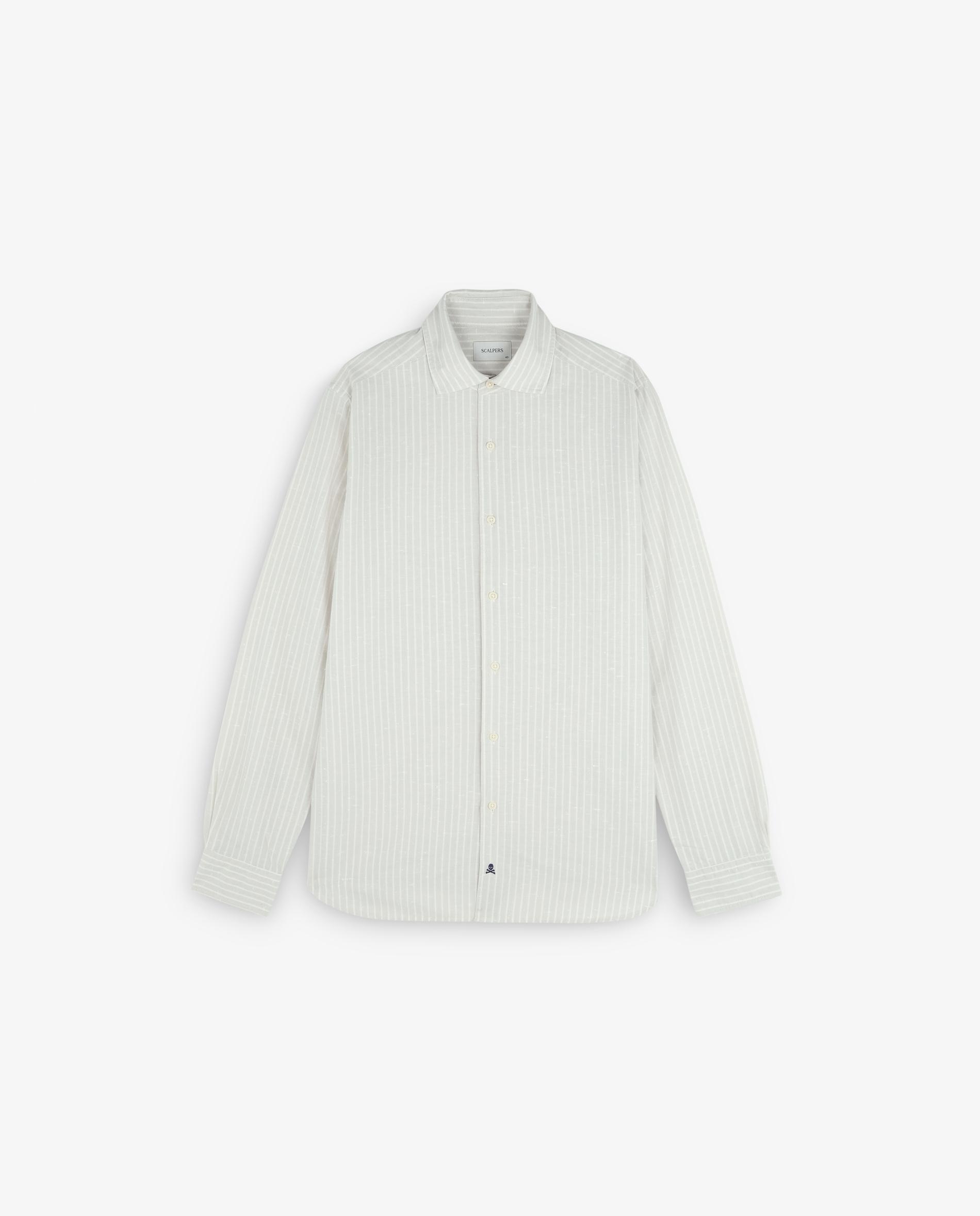Camisa Regular Fit Às Riscas Verde-claro-5