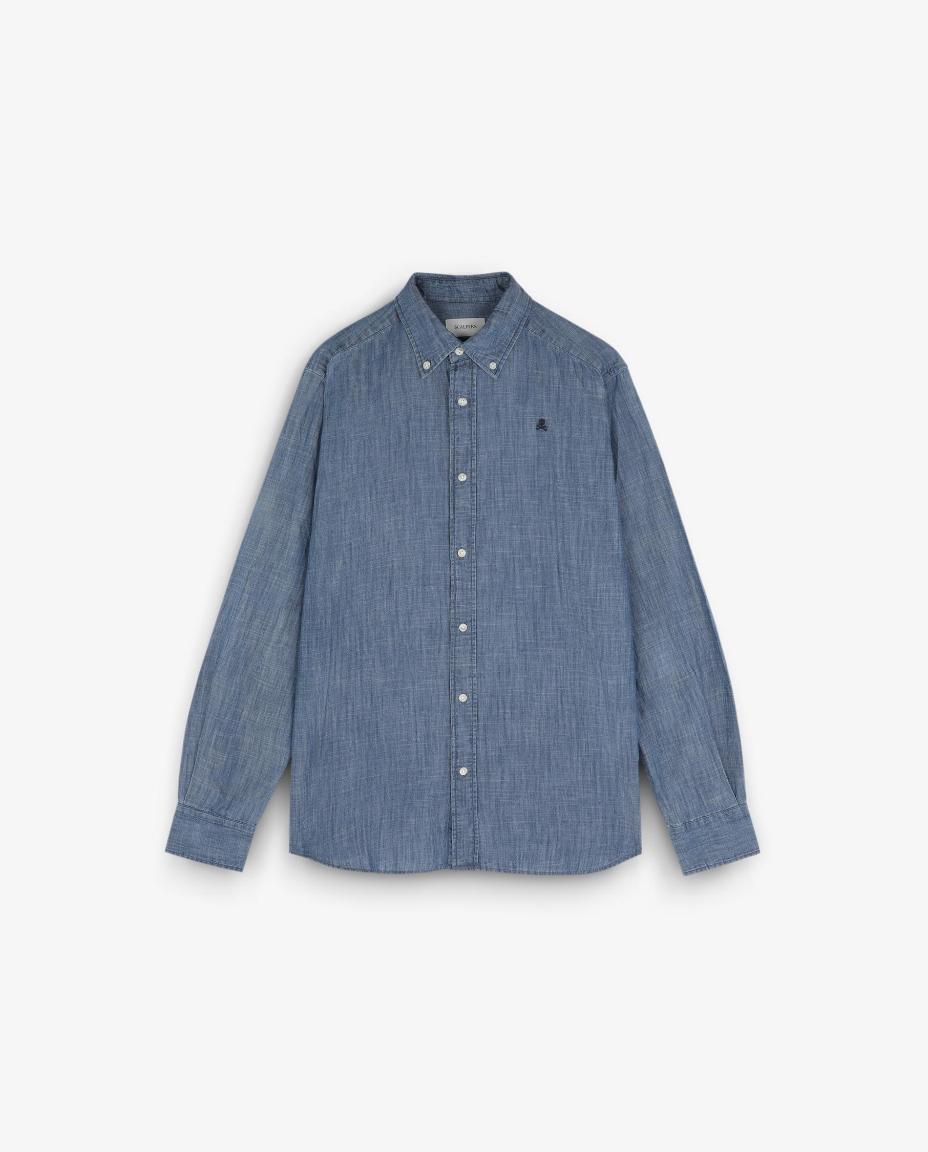 Camisa Jeans Regular Fit Azul-5