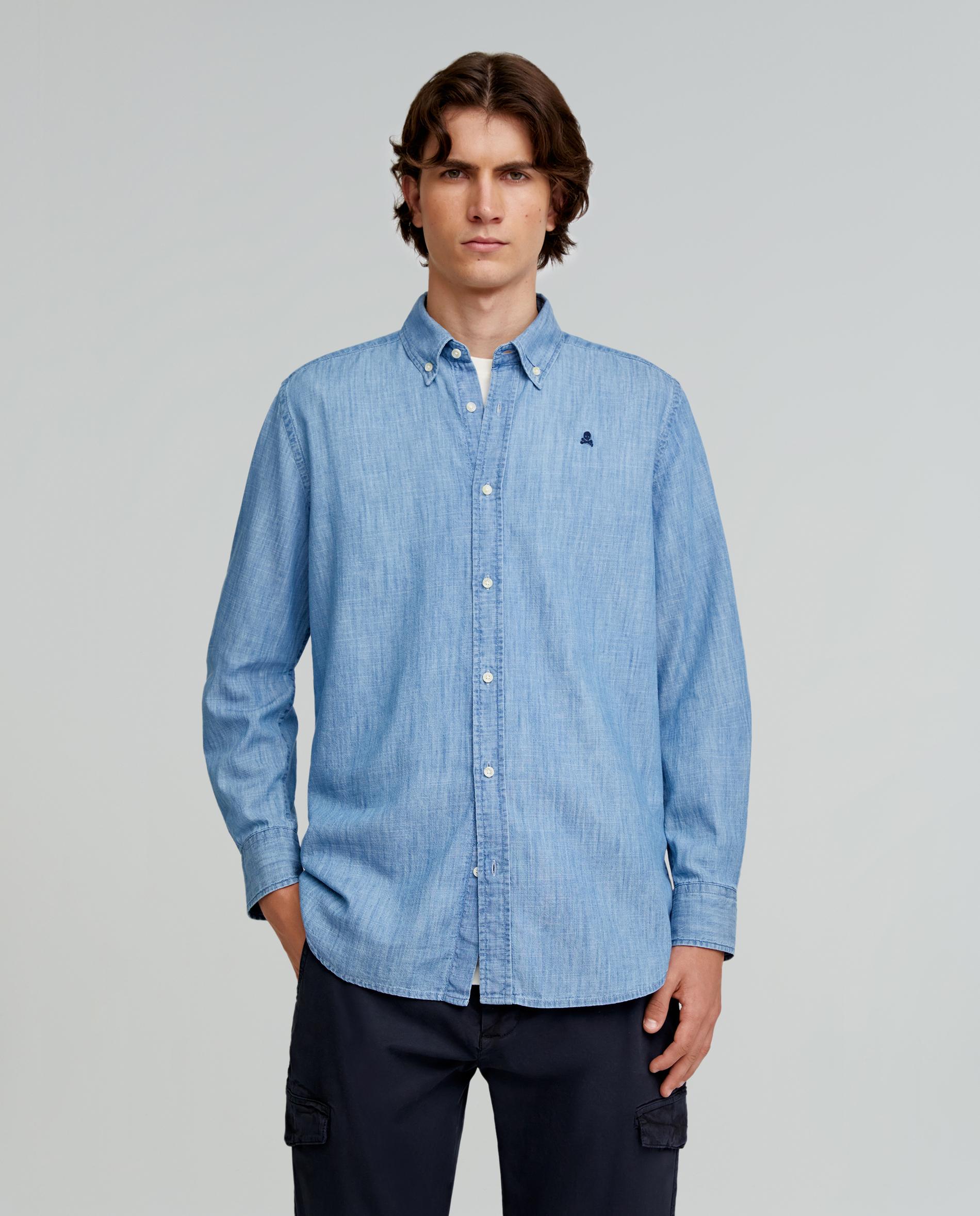 Camisa Jeans Regular Fit Azul-claro-1
