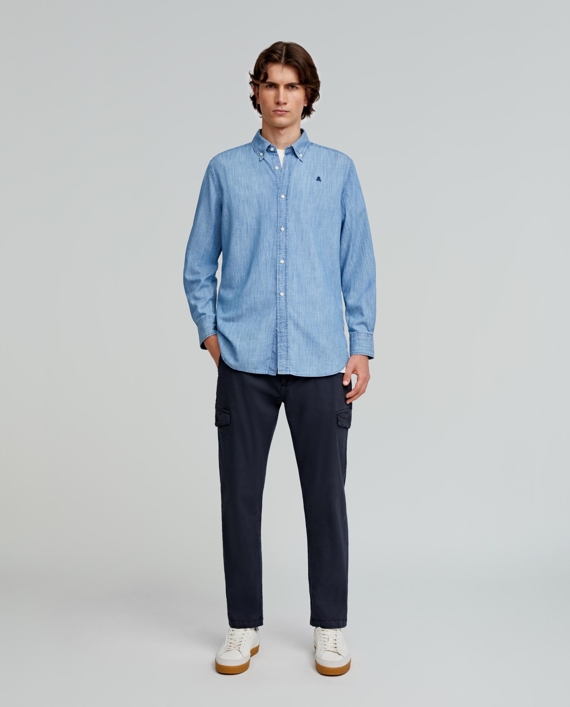 Camisa Jeans Regular Fit Azul-claro-2