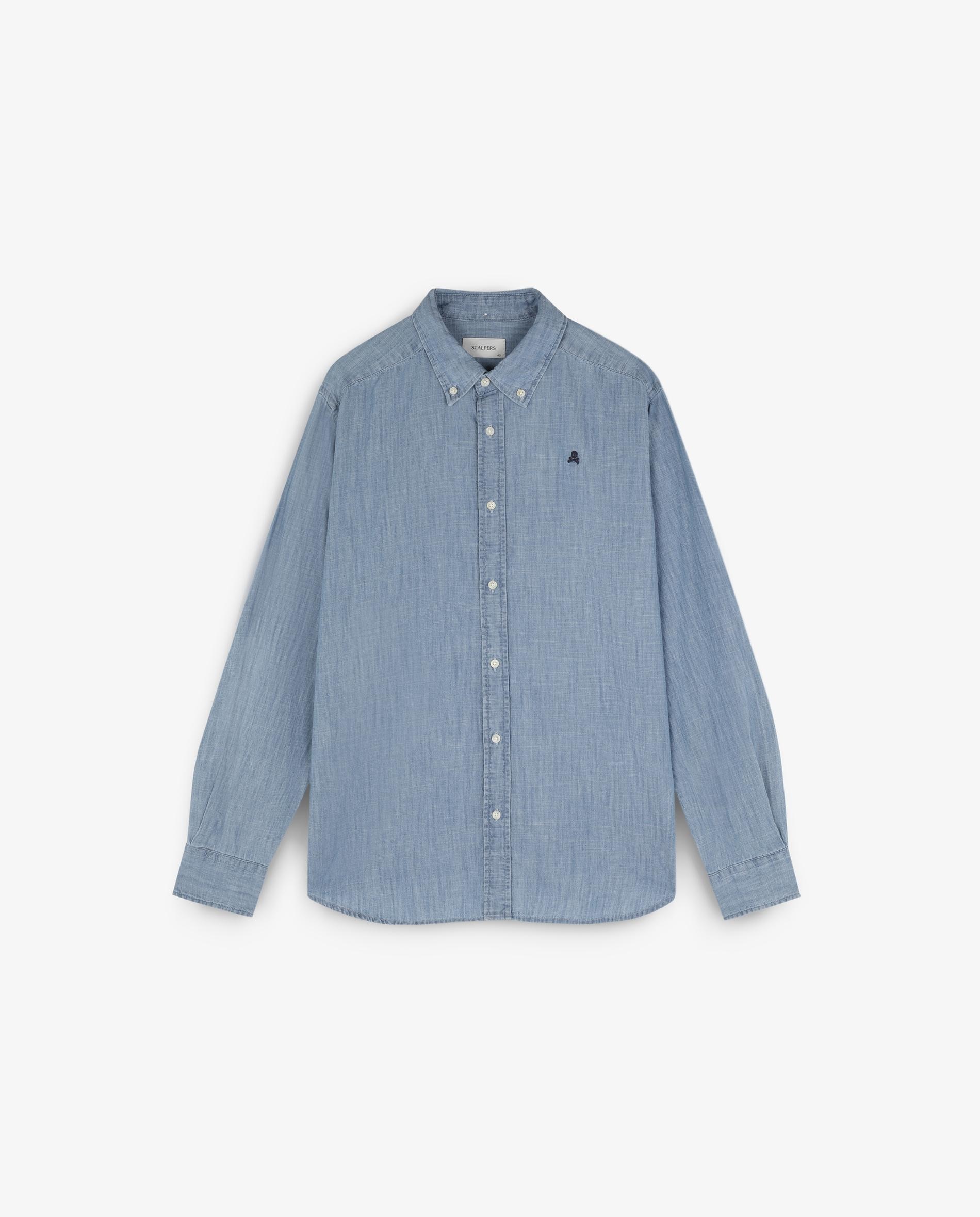 Camisa Jeans Regular Fit Azul-claro-5