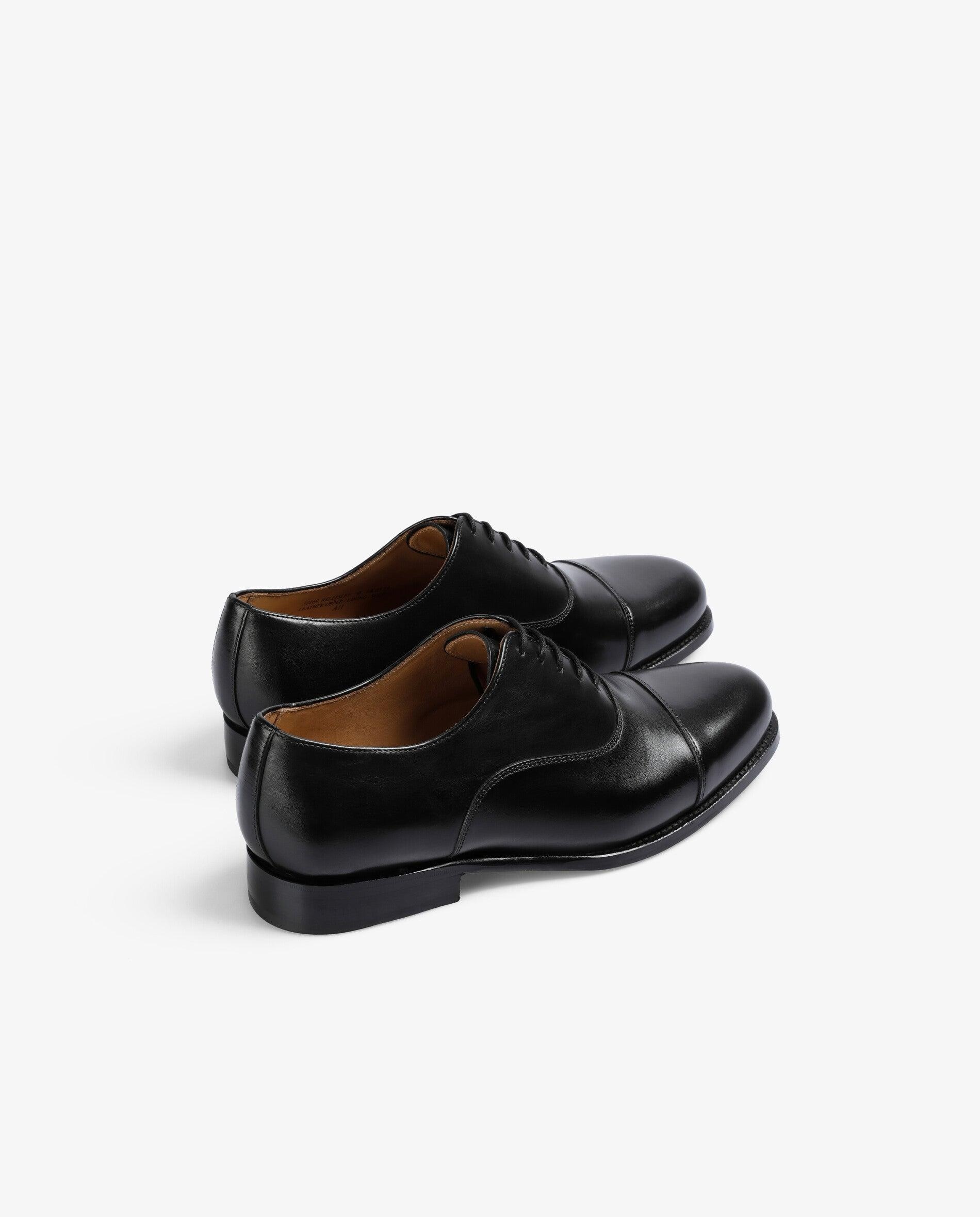 Sapatos Oxford de Pele com Atacadores Preto-3