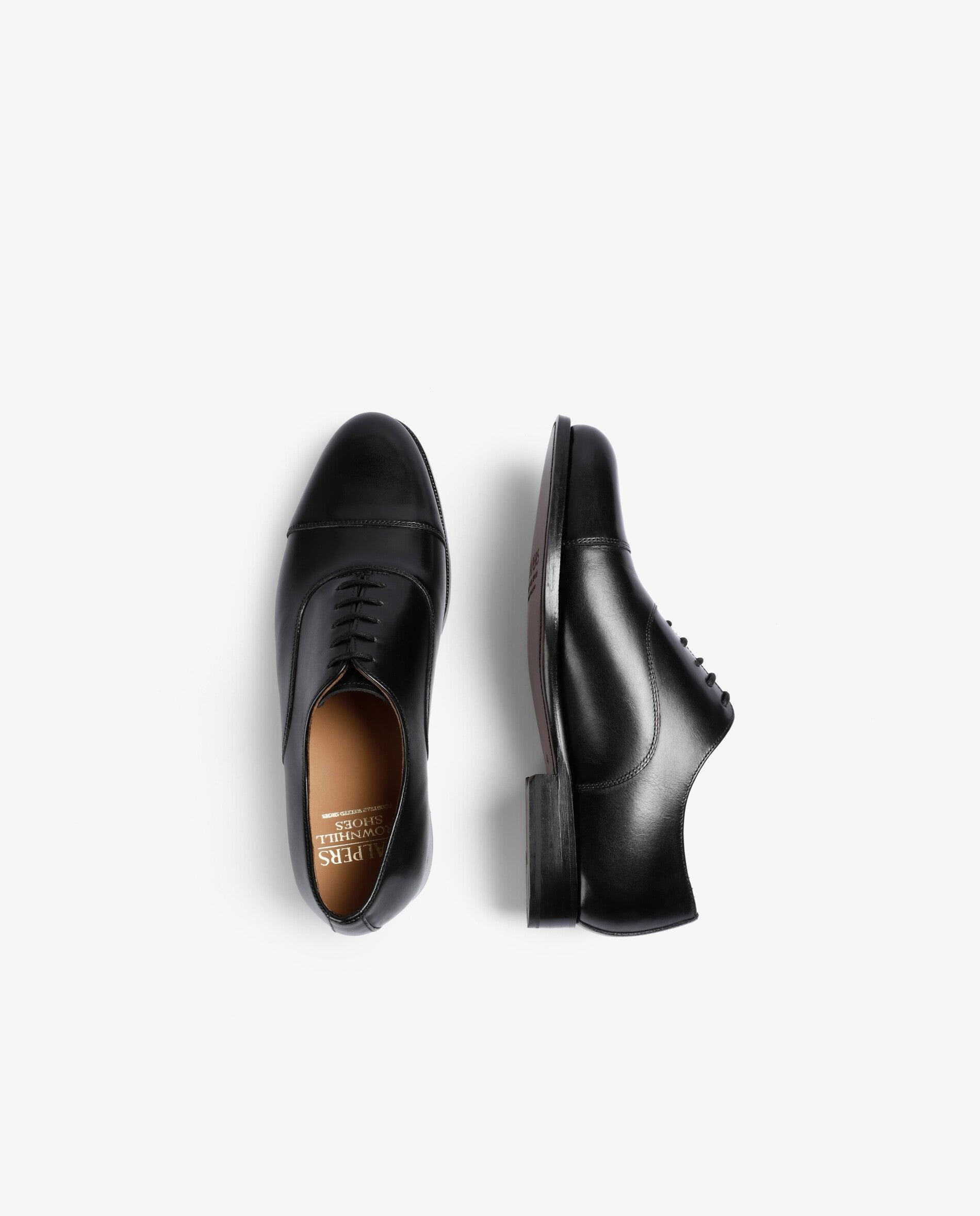Sapatos Oxford de Pele com Atacadores Preto-8